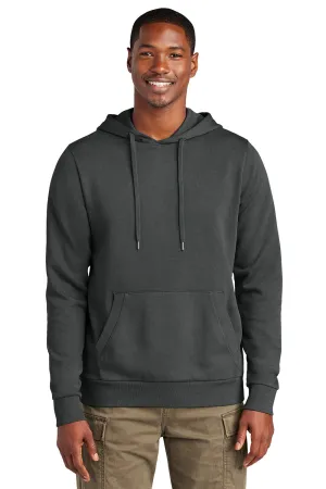 District Mens District Wash Fleece Hooded Sweatshirt Hoodie w/ Pouch Pocket - Graphite Grey