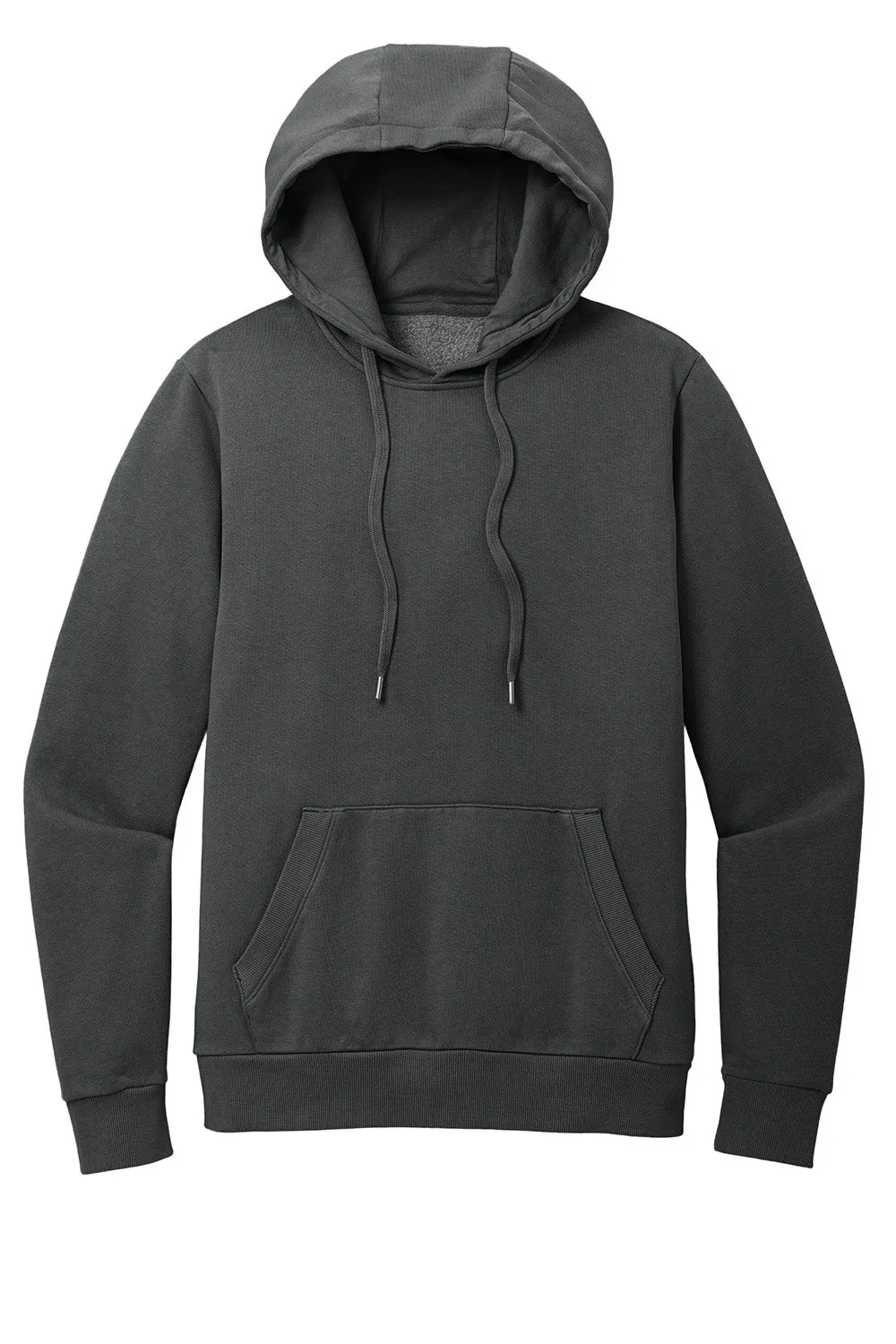 District Mens District Wash Fleece Hooded Sweatshirt Hoodie w/ Pouch Pocket - Graphite Grey