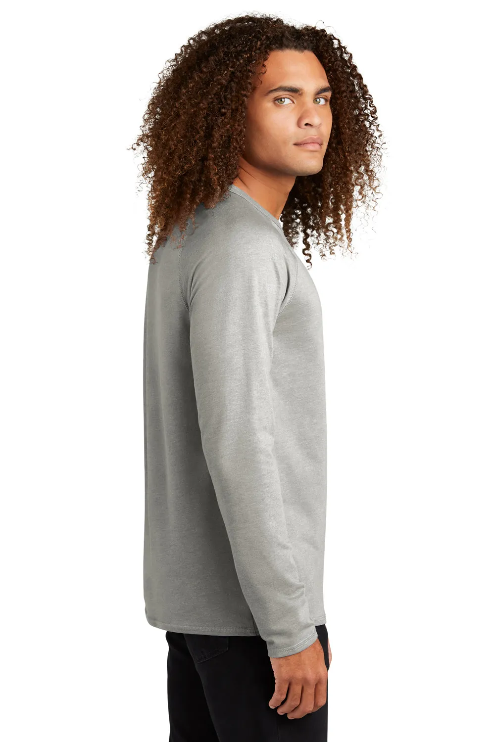 District Mens French Terry Crewneck Sweatshirt - Heather Light Grey