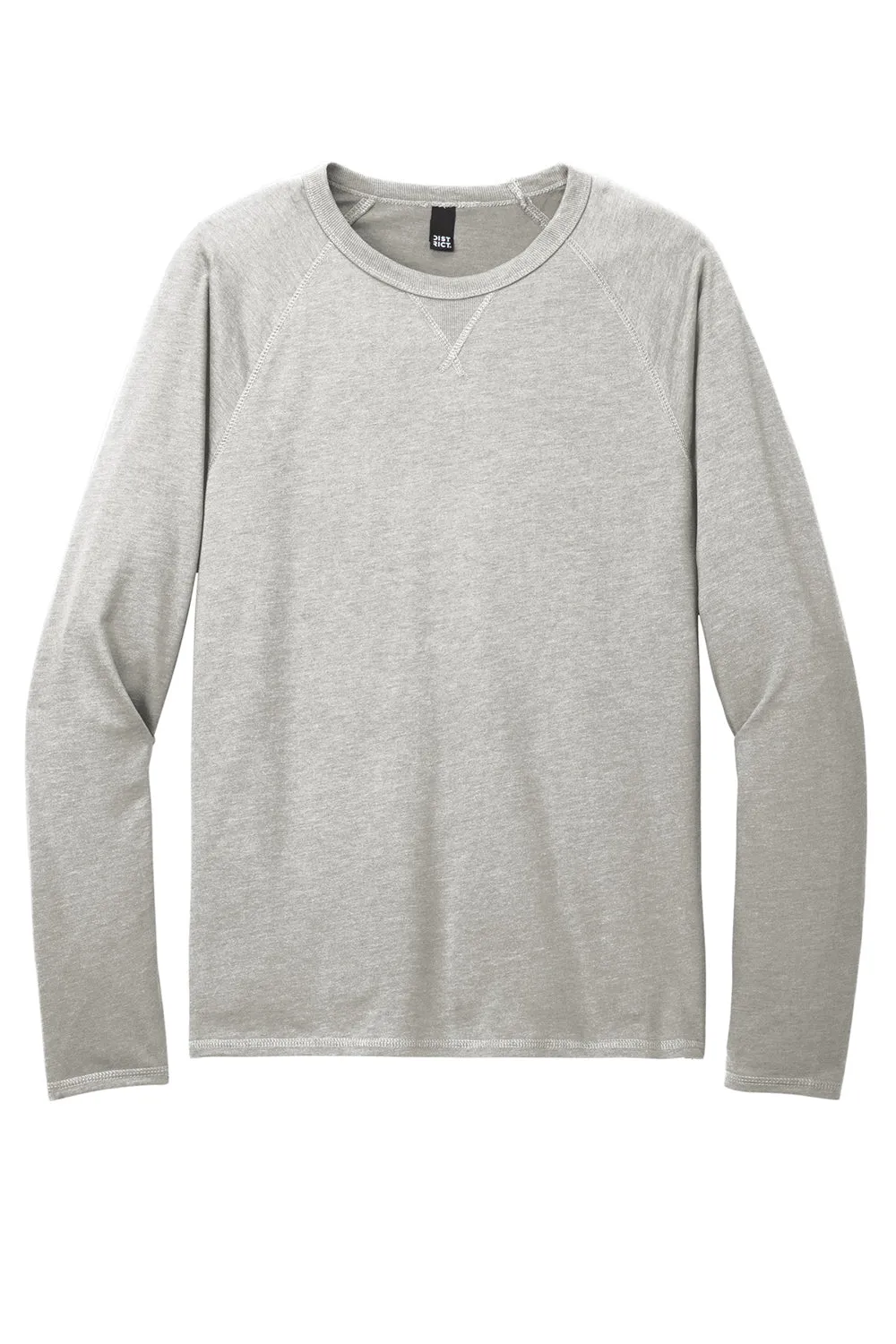 District Mens French Terry Crewneck Sweatshirt - Heather Light Grey