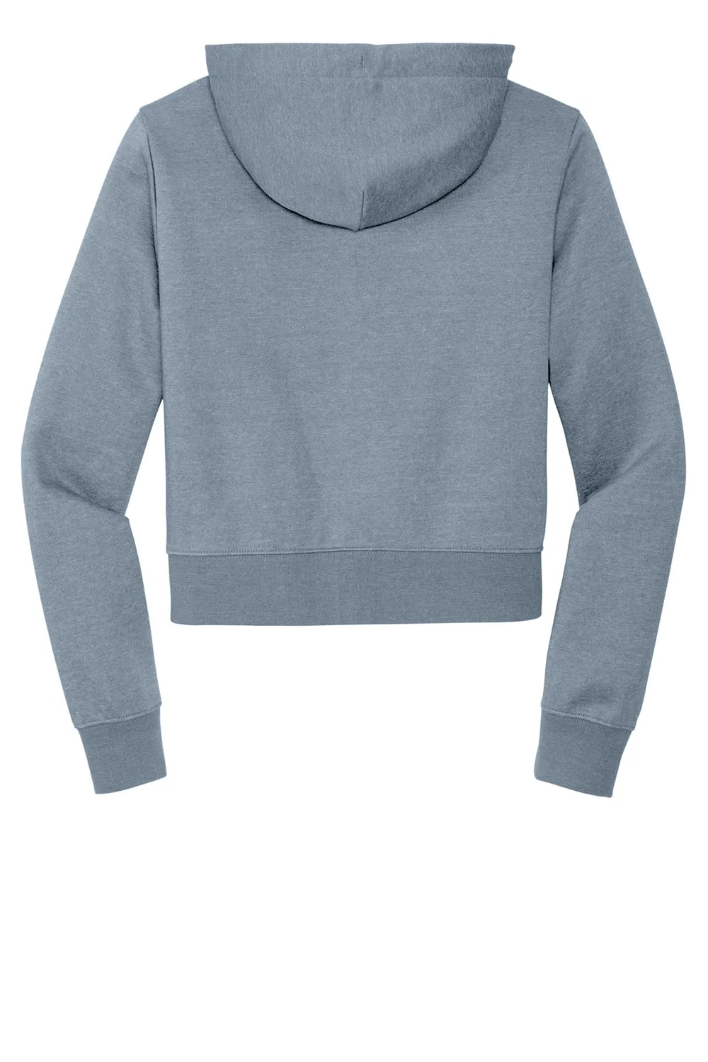 District Womens V.I.T. Fleece Full Zip Hooded Sweatshirt Hoodie w/ Pockets - Heather Flint Blue