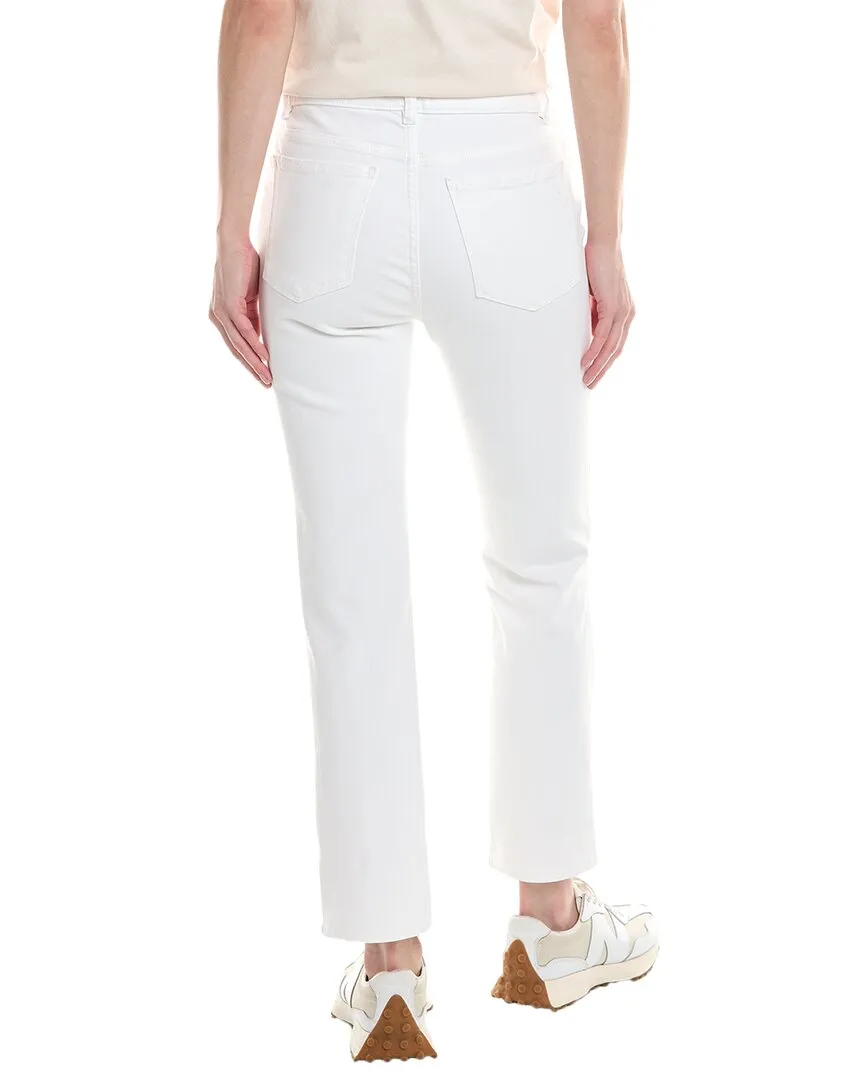 DL1961 Mara Straight Mid-Rise White Frayed Instasculpt Ankle Jean