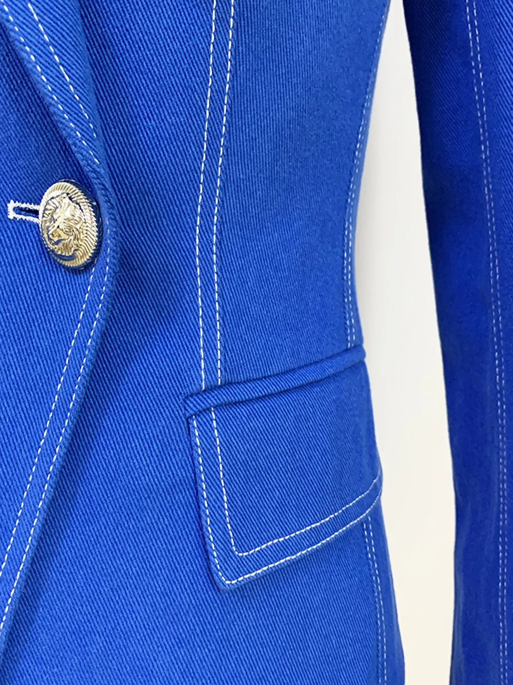Double Breasted Royal Denim Blazer