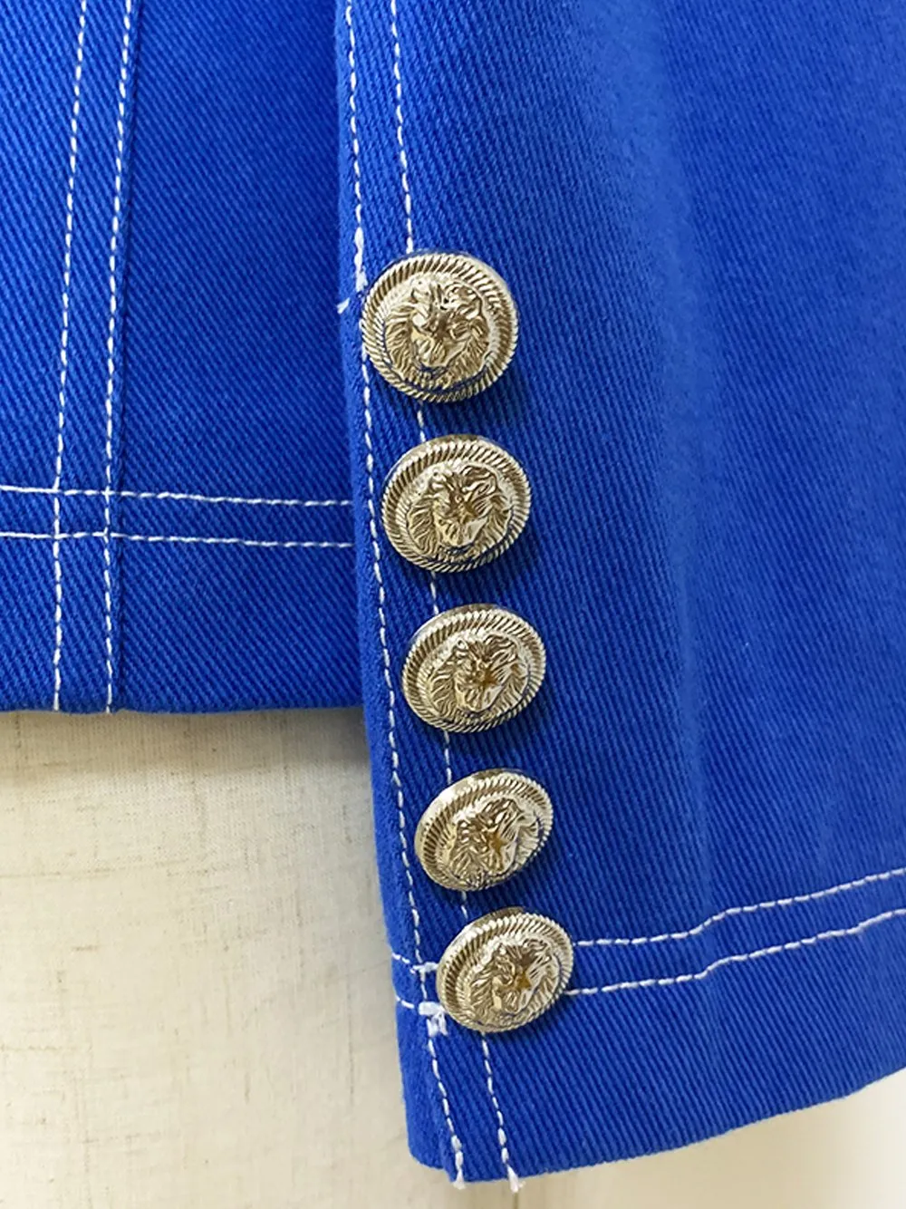 Double Breasted Royal Denim Blazer