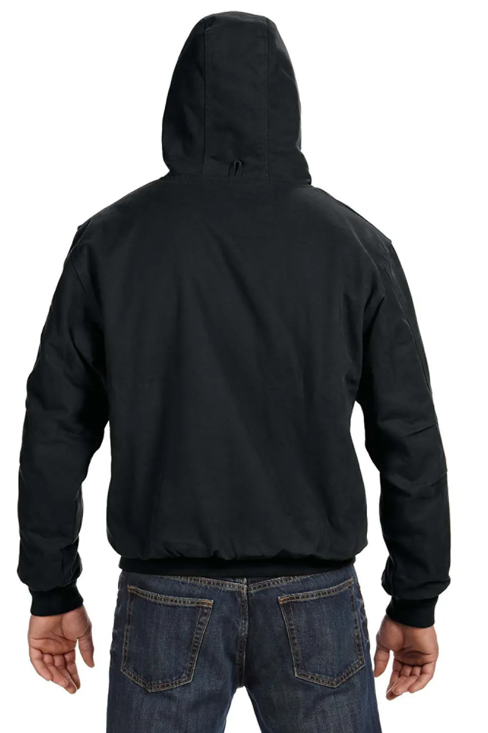 Dri Duck Mens Cheyenne Full Zip Hooded Sweatshirt Hoodie w/ Pockets - Black