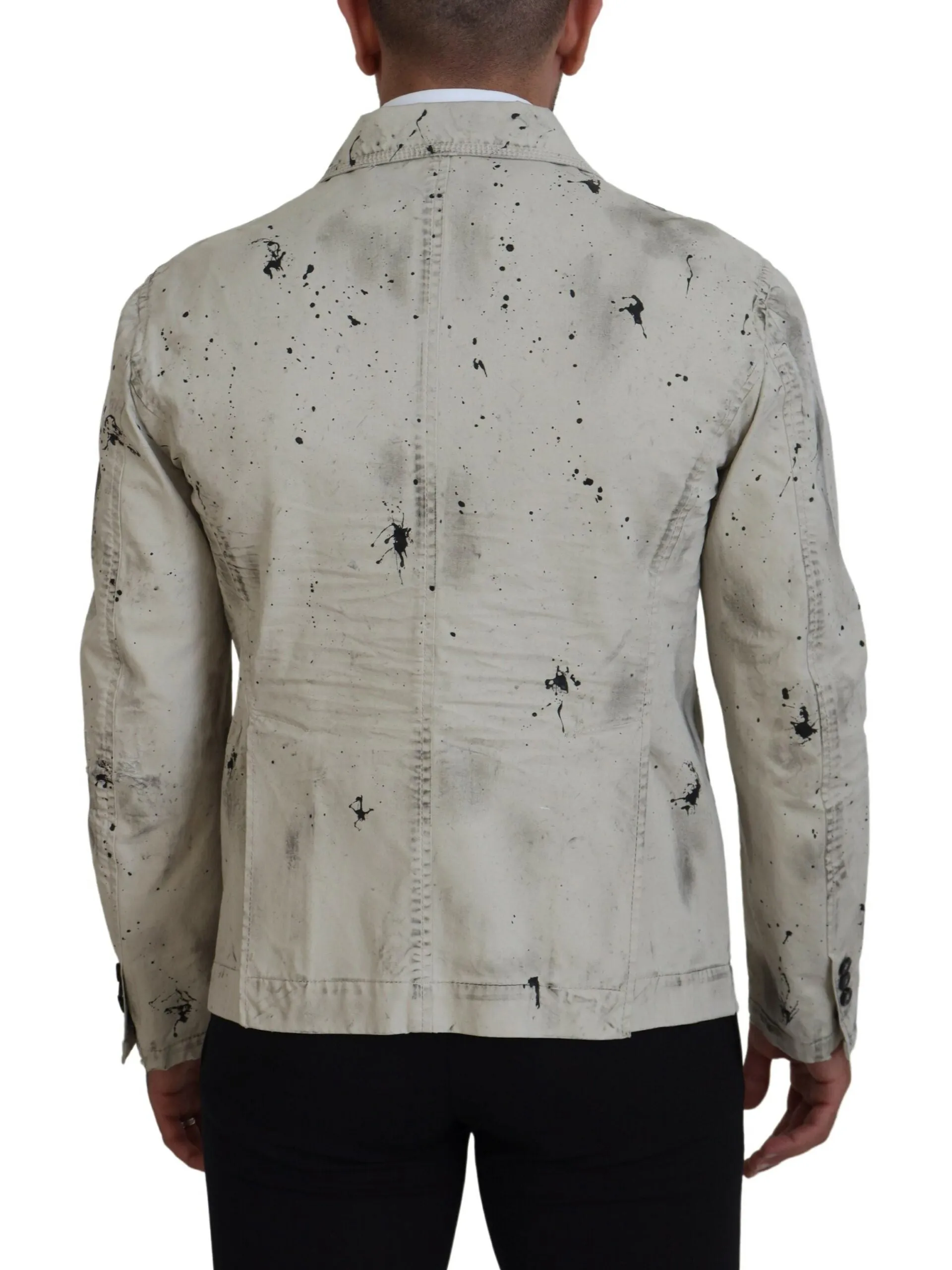 Dsqua² ivory  Splash Print Casual blue Men's Jacket