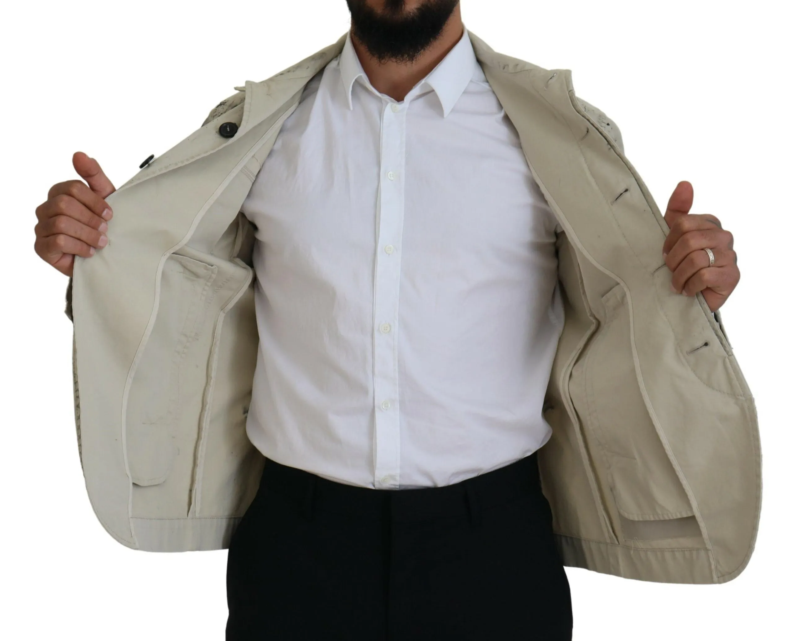 Dsqua² ivory  Splash Print Casual blue Men's Jacket