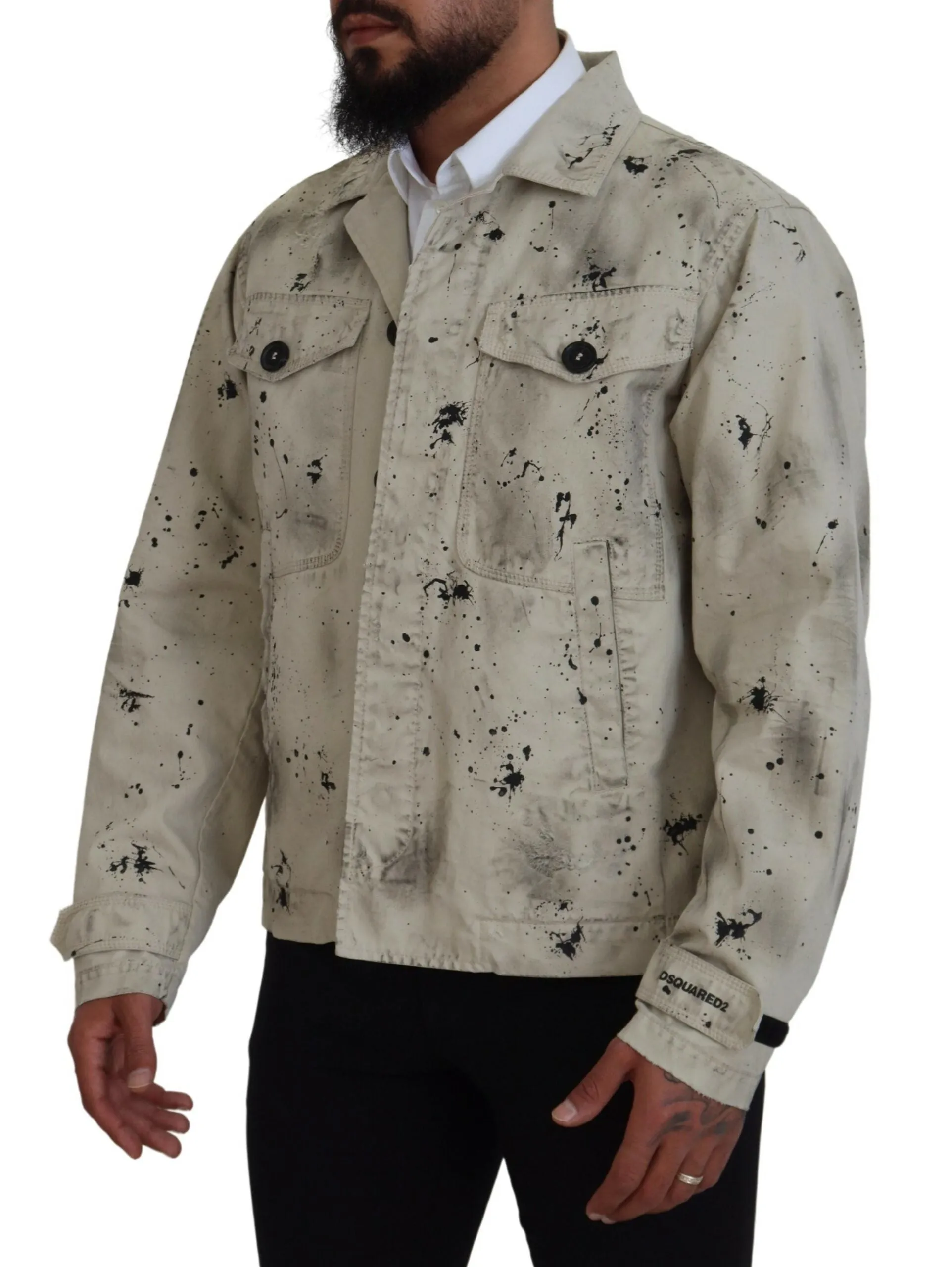 Dsqua²   Splash Print Casual blue Men's Jacket