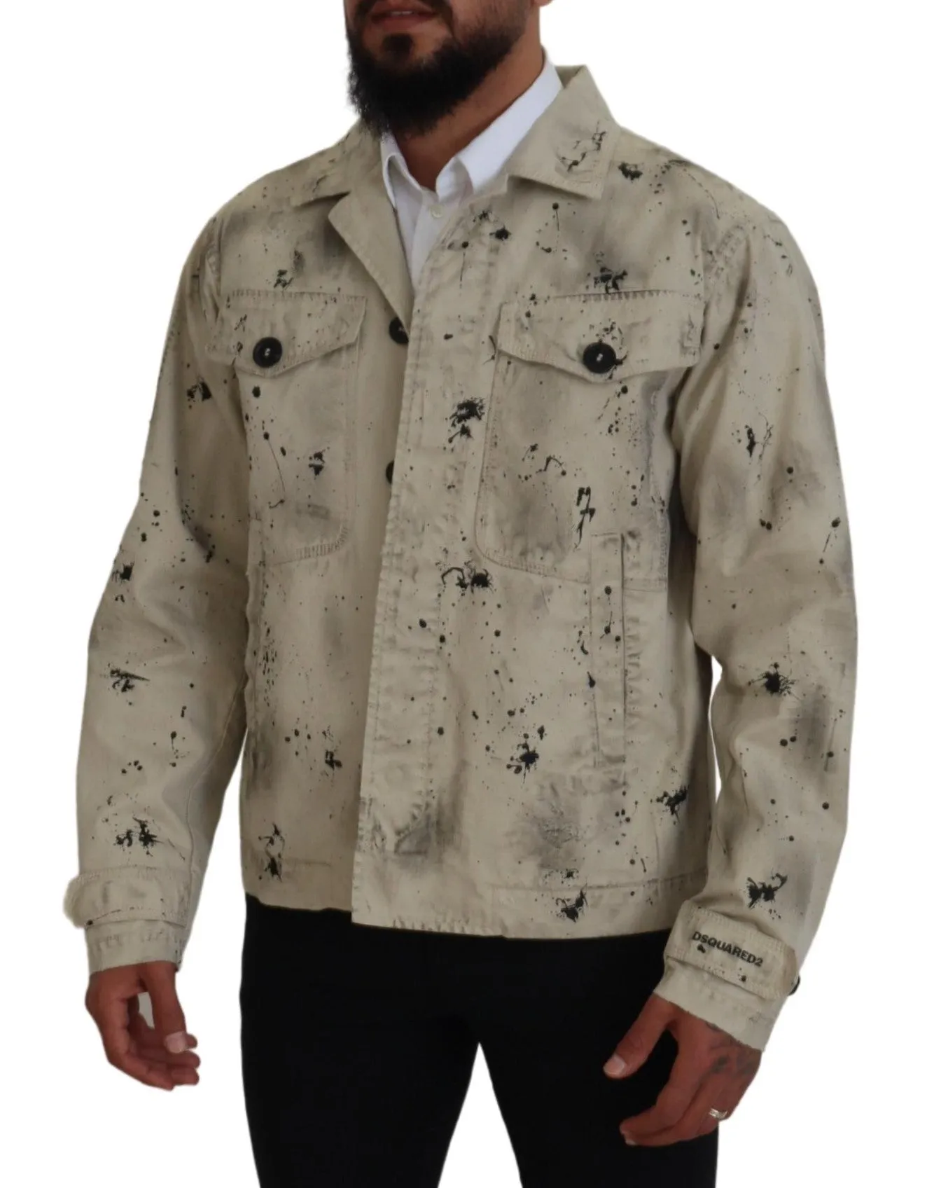 Dsqua²   Splash Print Casual blue Men's Jacket