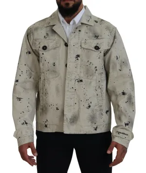 Dsqua²   Splash Print Casual blue Men's Jacket