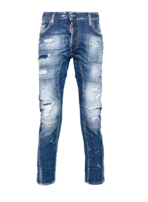 Dsquared2 medium mended rips wash skater jeans