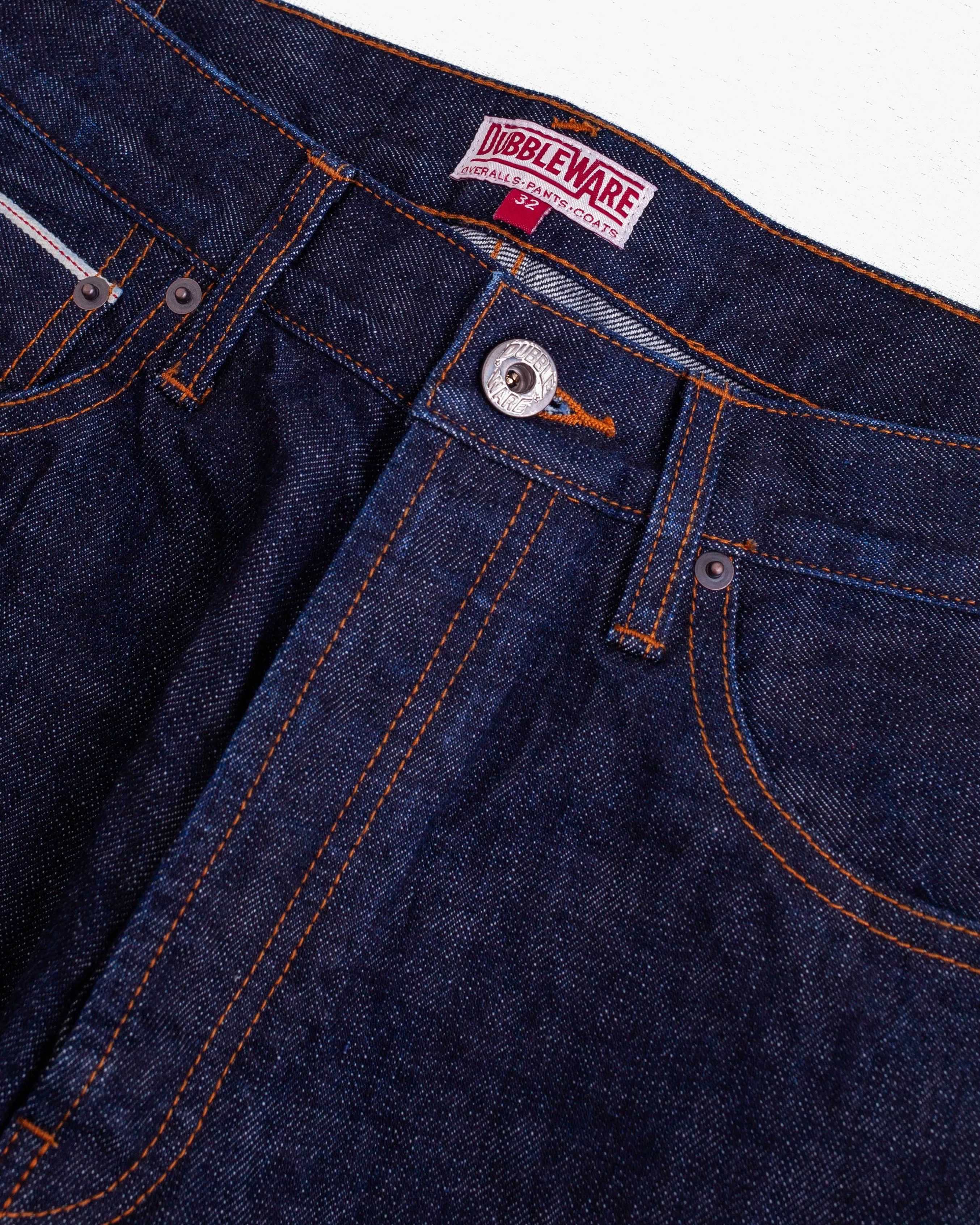 Dubbleware Selvedge Straight Leg Denim Jeans - Indigo