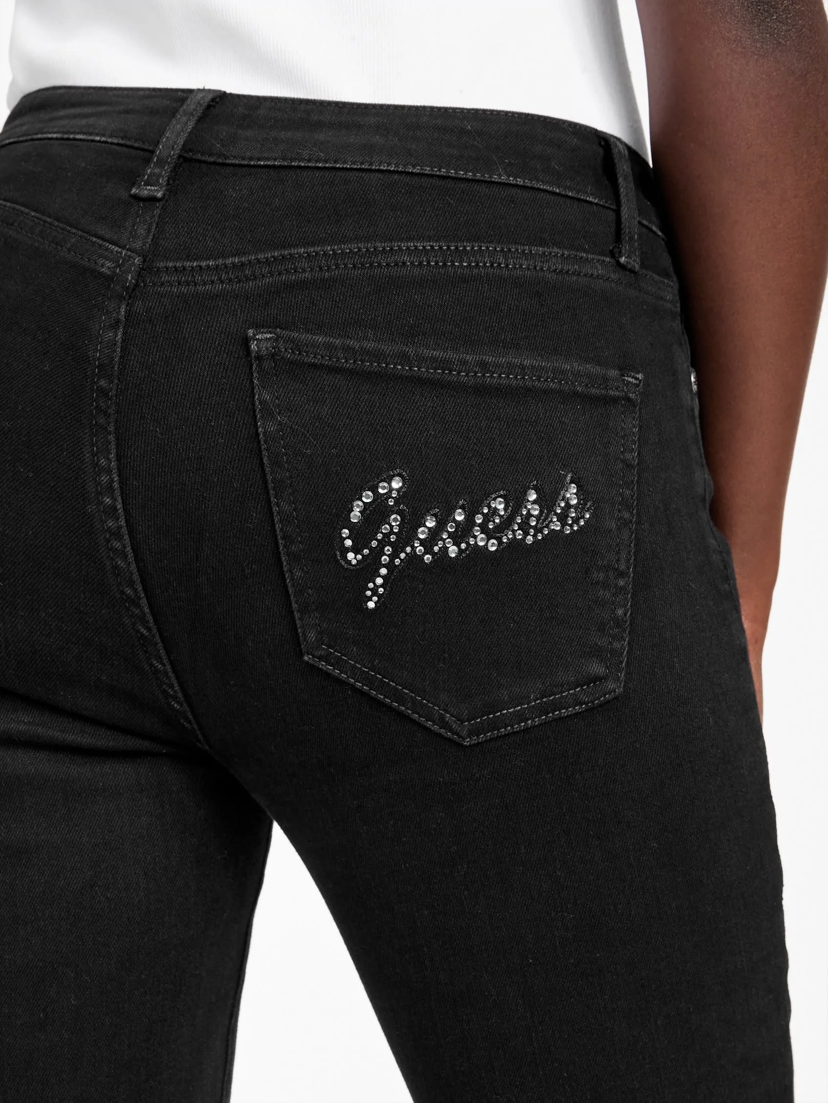 Eco Serena Mid-Rise Bling Pocket Skinny Jeans