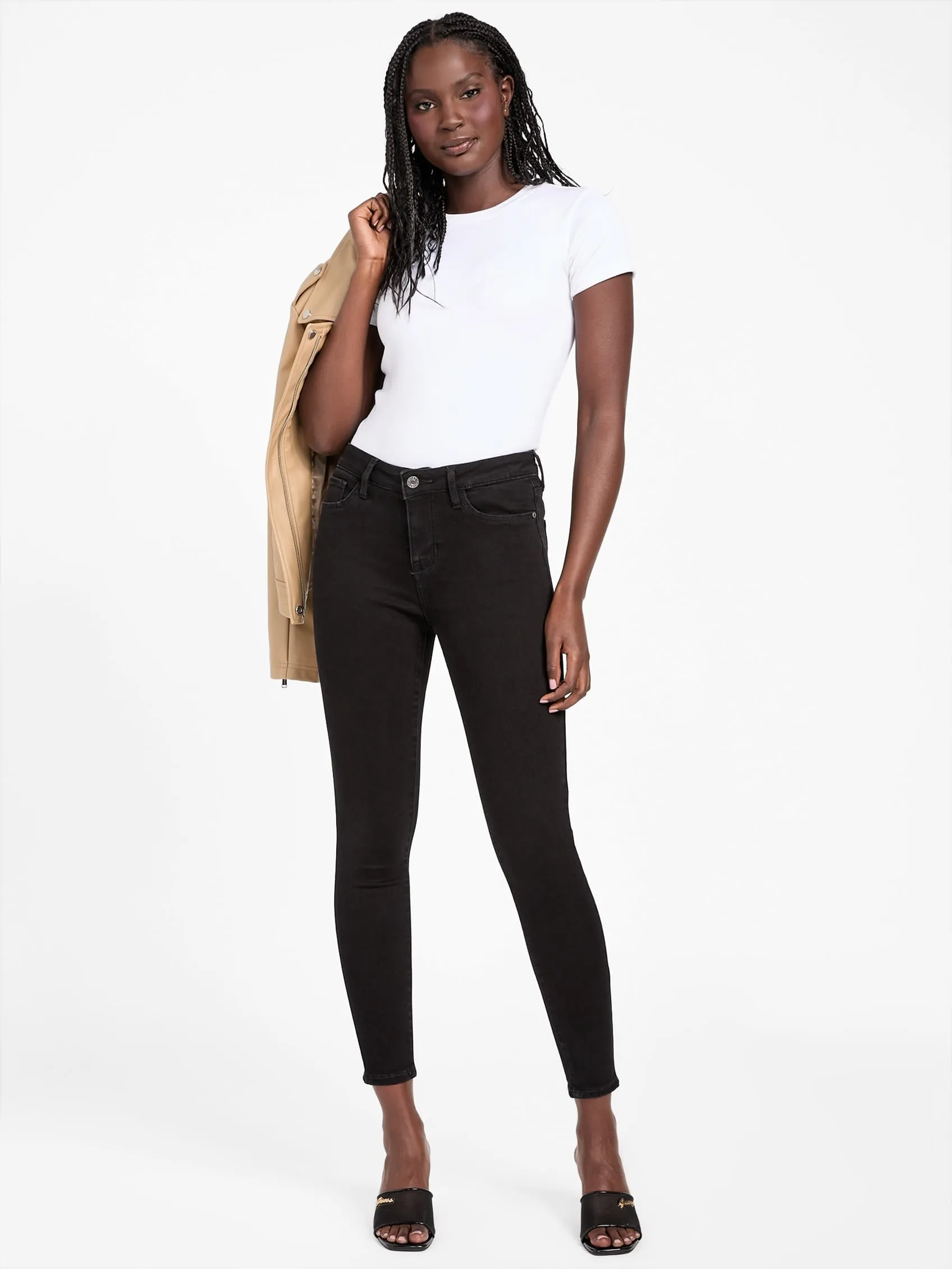Eco Serena Mid-Rise Bling Pocket Skinny Jeans