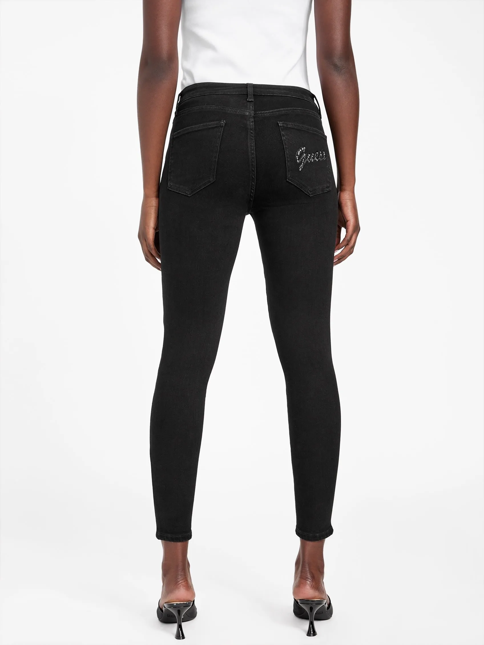 Eco Serena Mid-Rise Bling Pocket Skinny Jeans