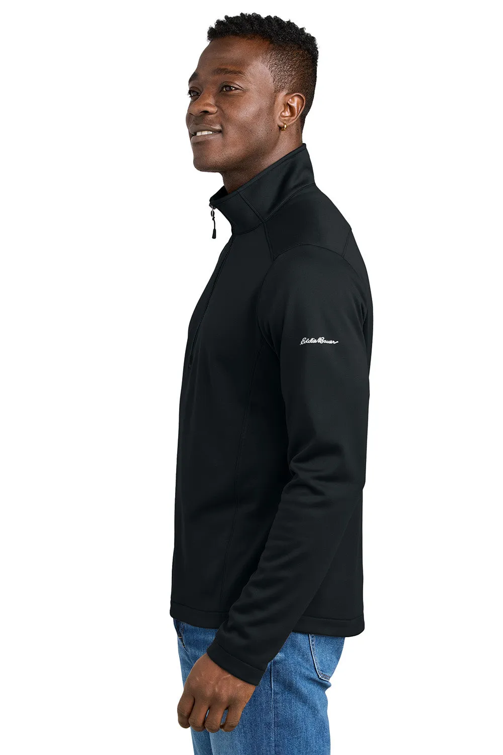 Eddie Bauer Mens Smooth Fleece 1/4 Zip Sweatshirt - Black
