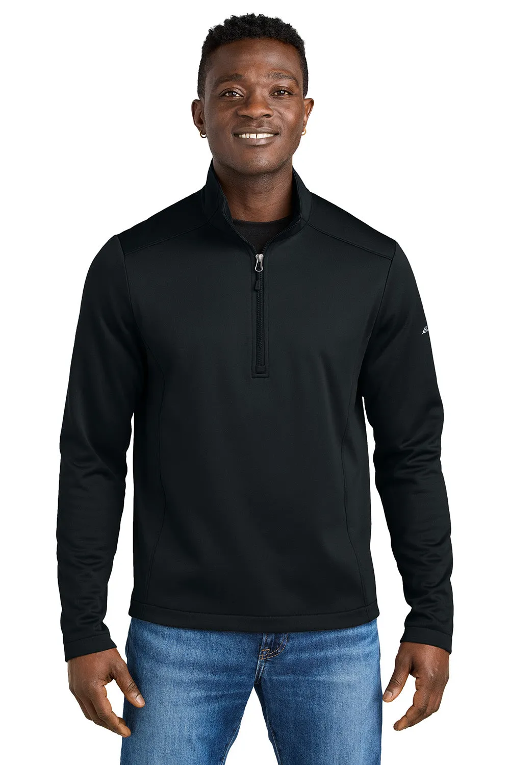 Eddie Bauer Mens Smooth Fleece 1/4 Zip Sweatshirt - Black