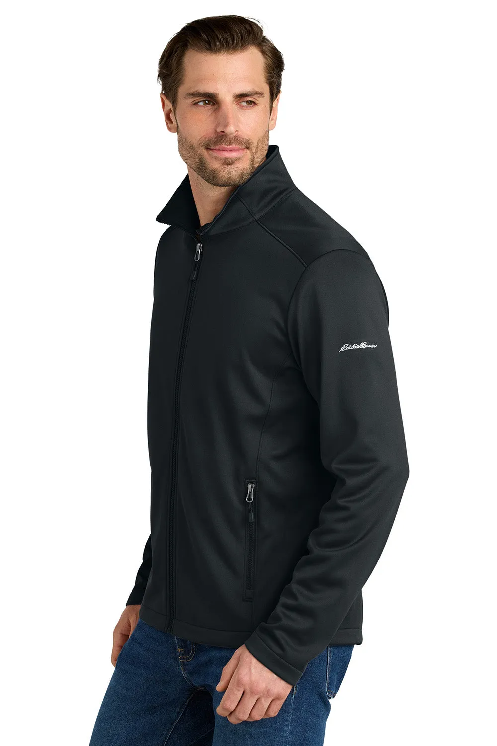 Eddie Bauer Mens Smooth Fleece Full Zip Sweatshirt w/ Pockets - Black