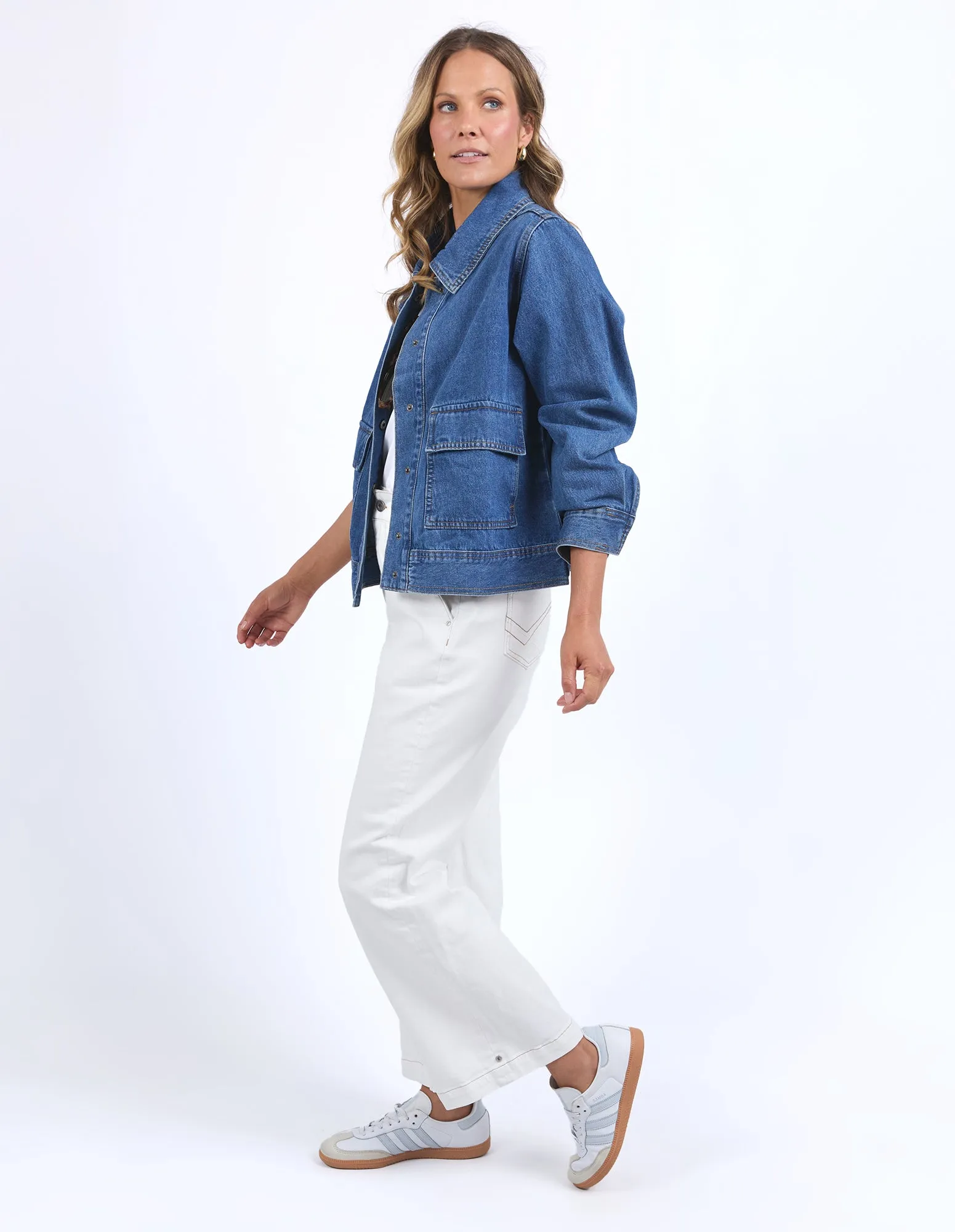 Elm Hunter Denim Jacket Mid Blue Wash