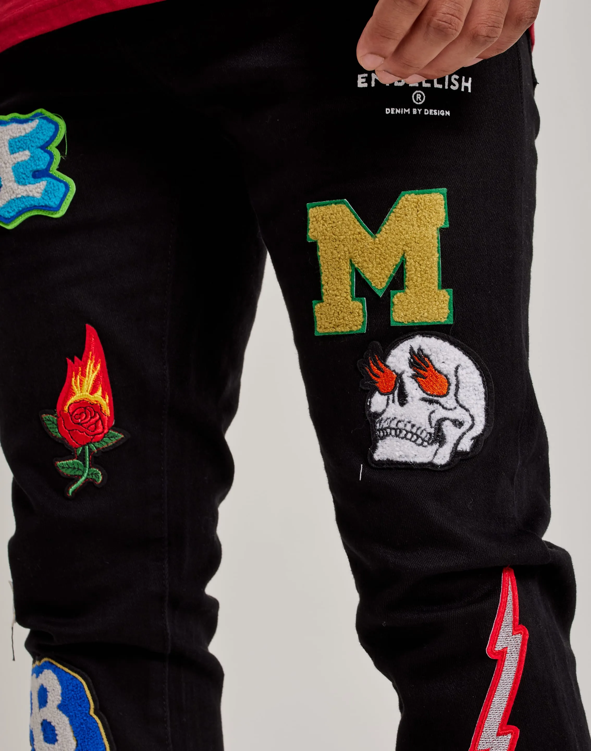 Embellish Nyc Animated Letters Denim Jeans