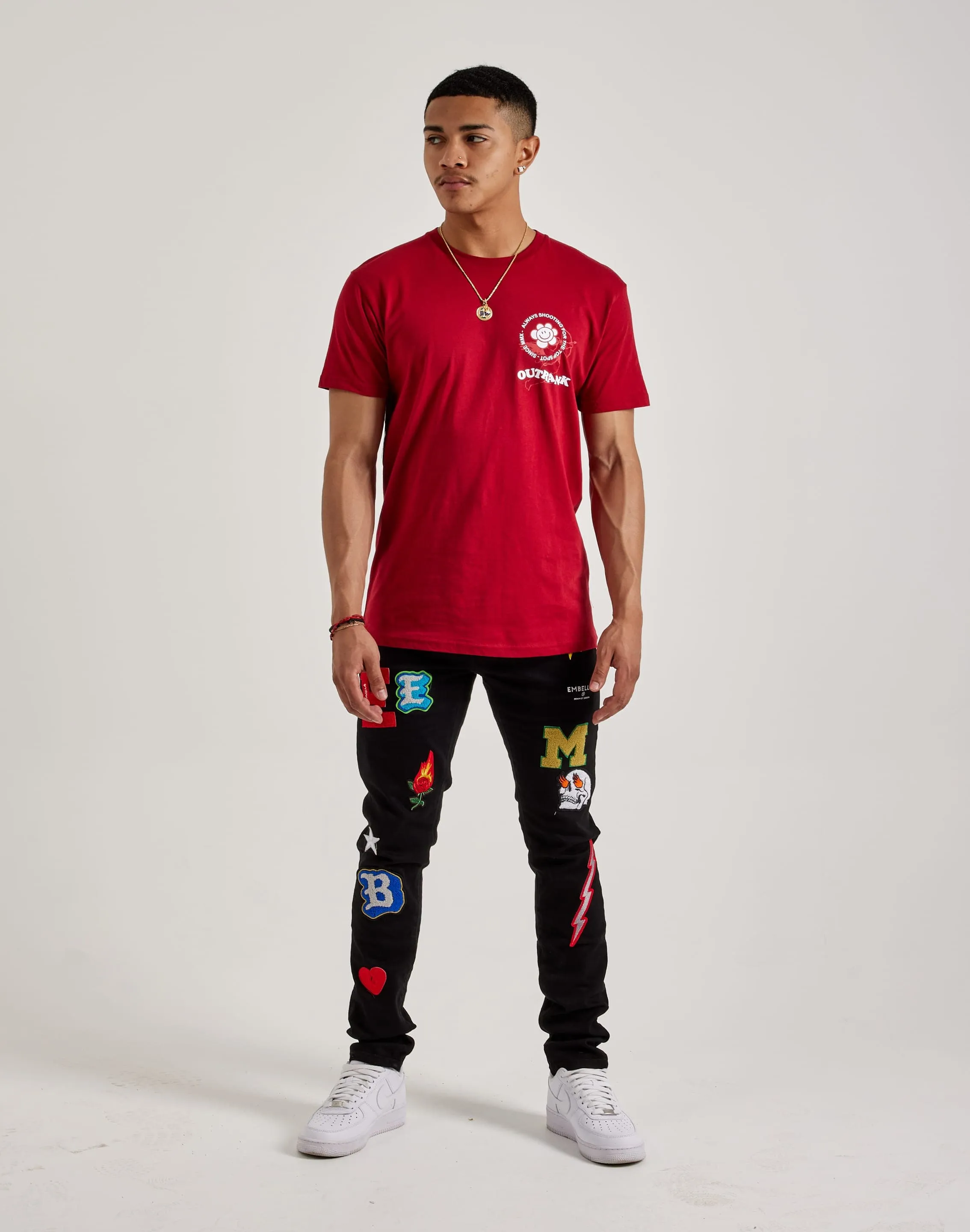 Embellish Nyc Animated Letters Denim Jeans