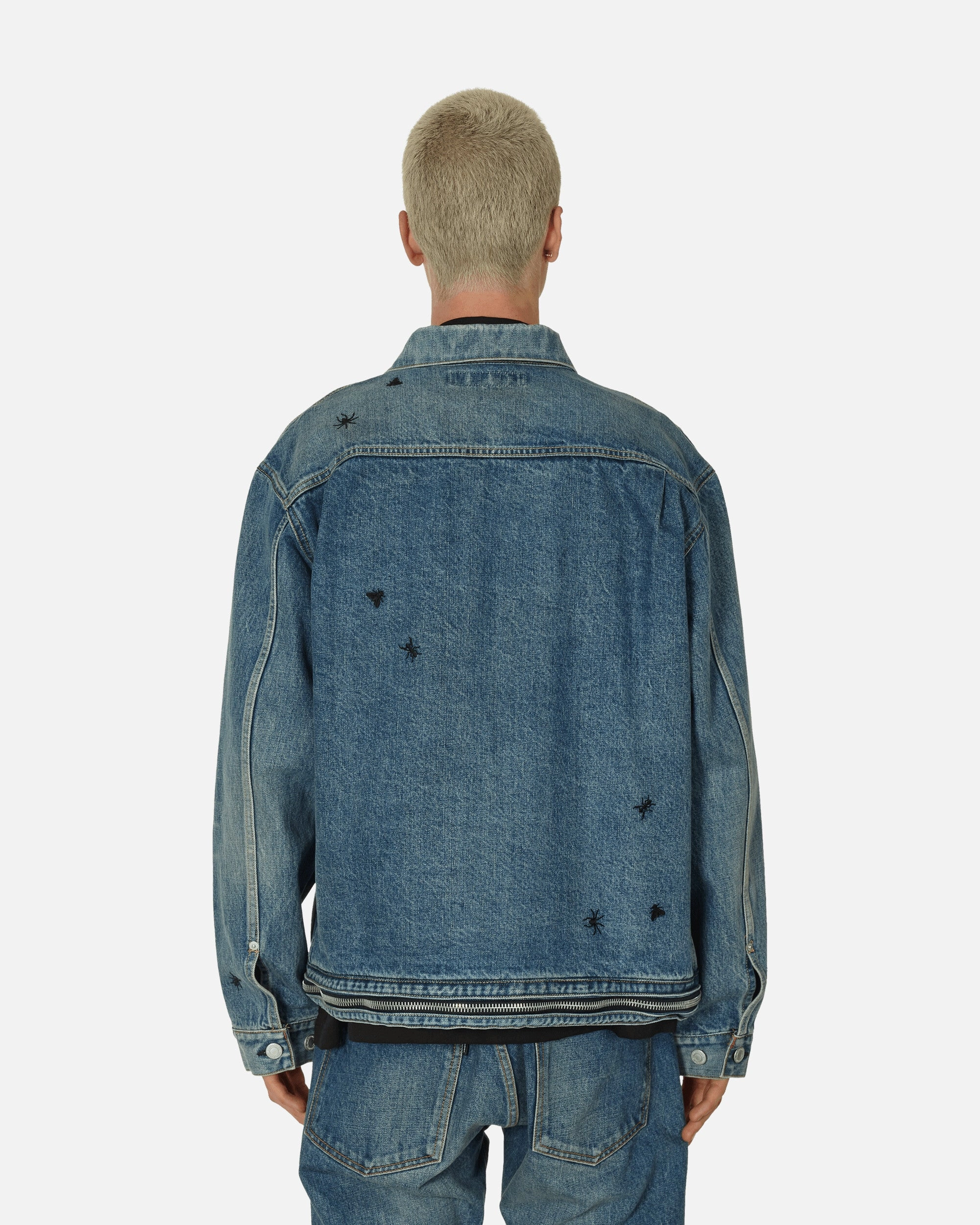 Embroidered Denim Jacket Light Blue Indigo