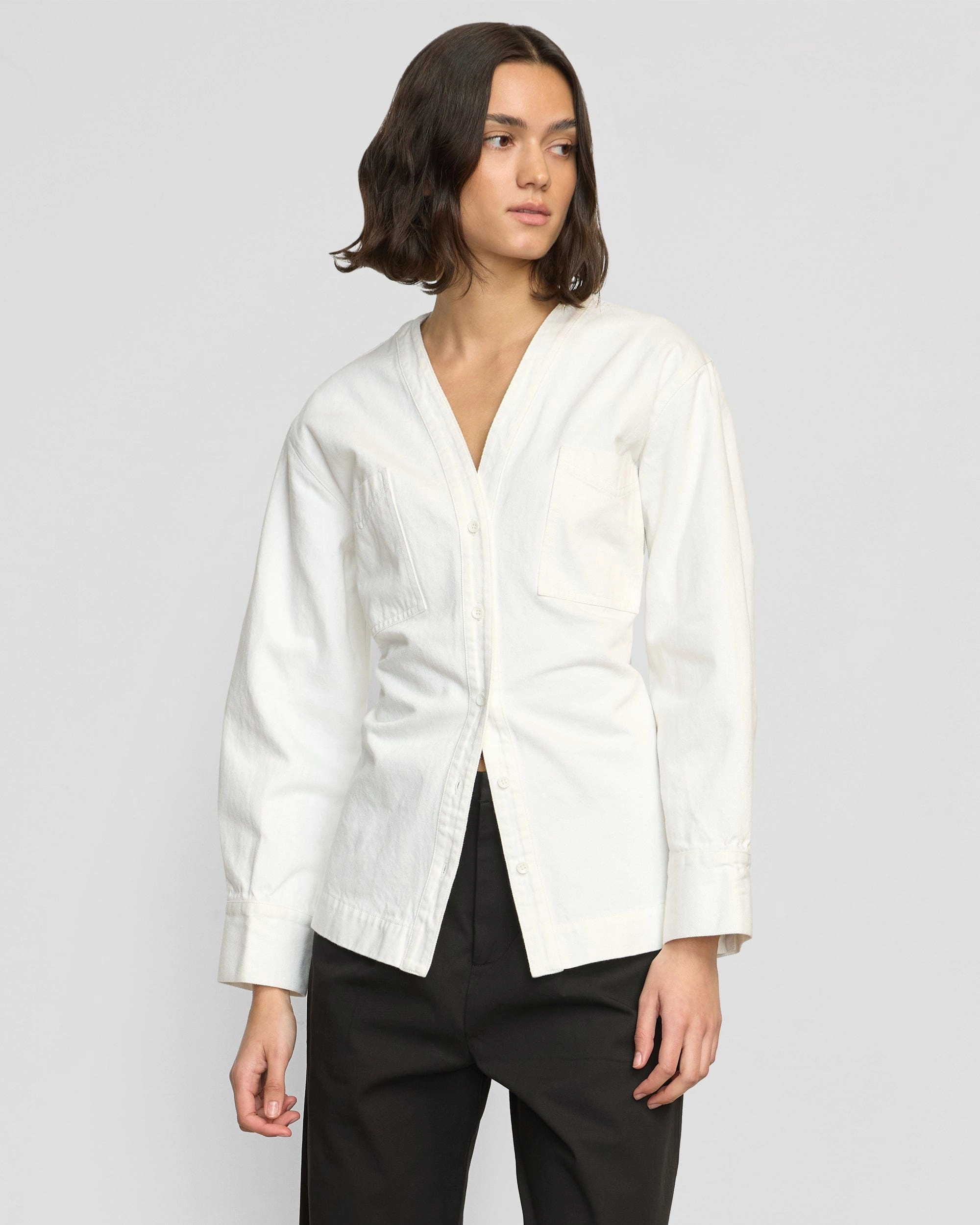 Emmett Structured-Sleeve Denim Jacket