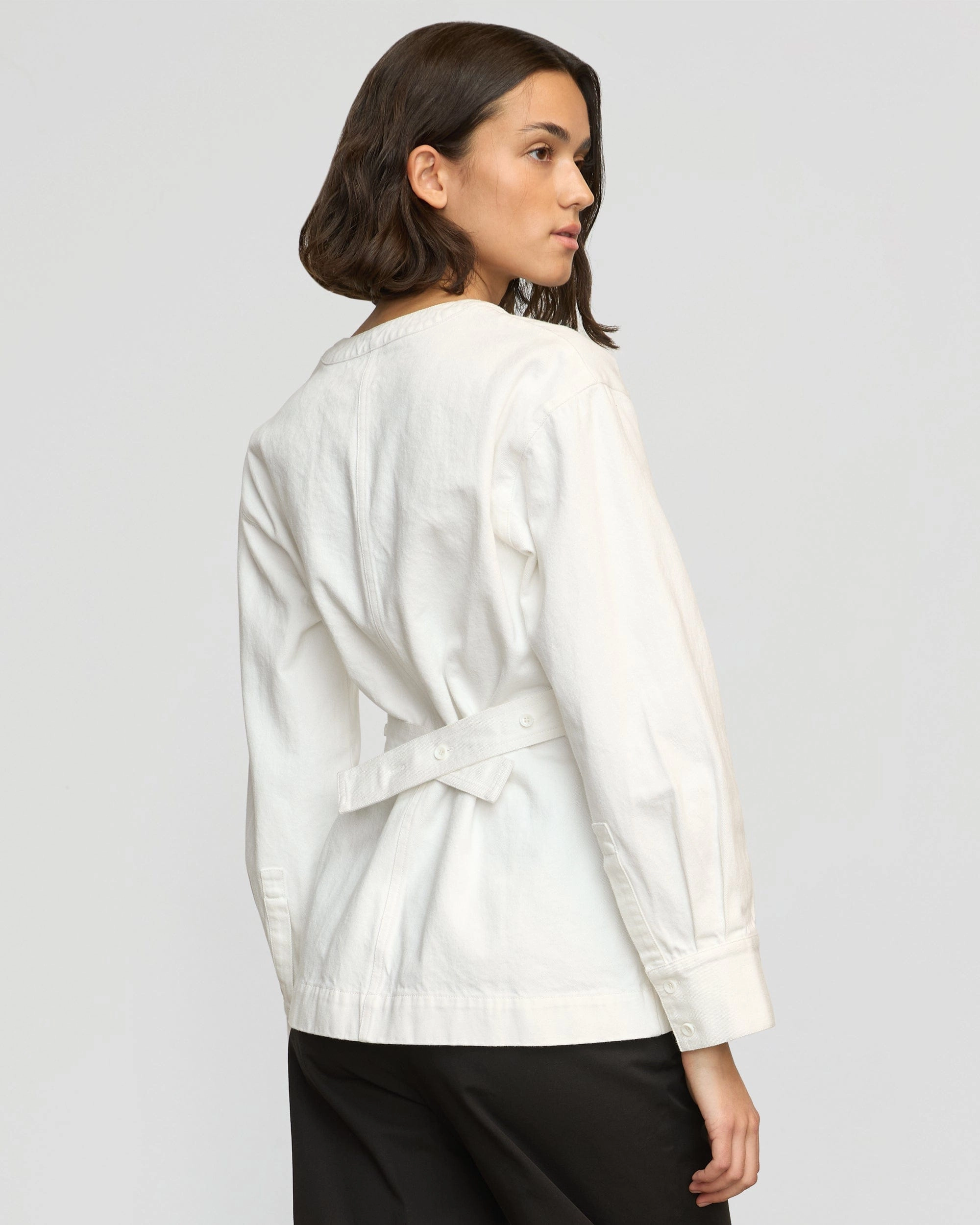 Emmett Structured-Sleeve Denim Jacket