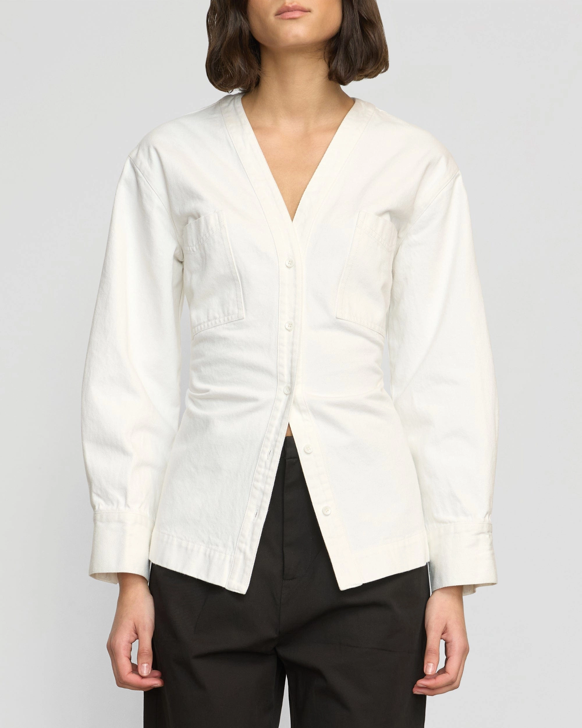 Emmett Structured-Sleeve Denim Jacket
