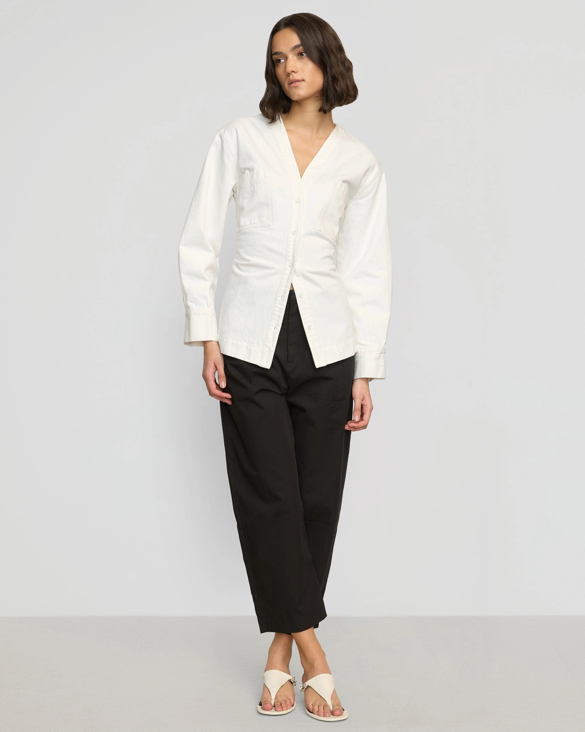 Emmett Structured-Sleeve Denim Jacket
