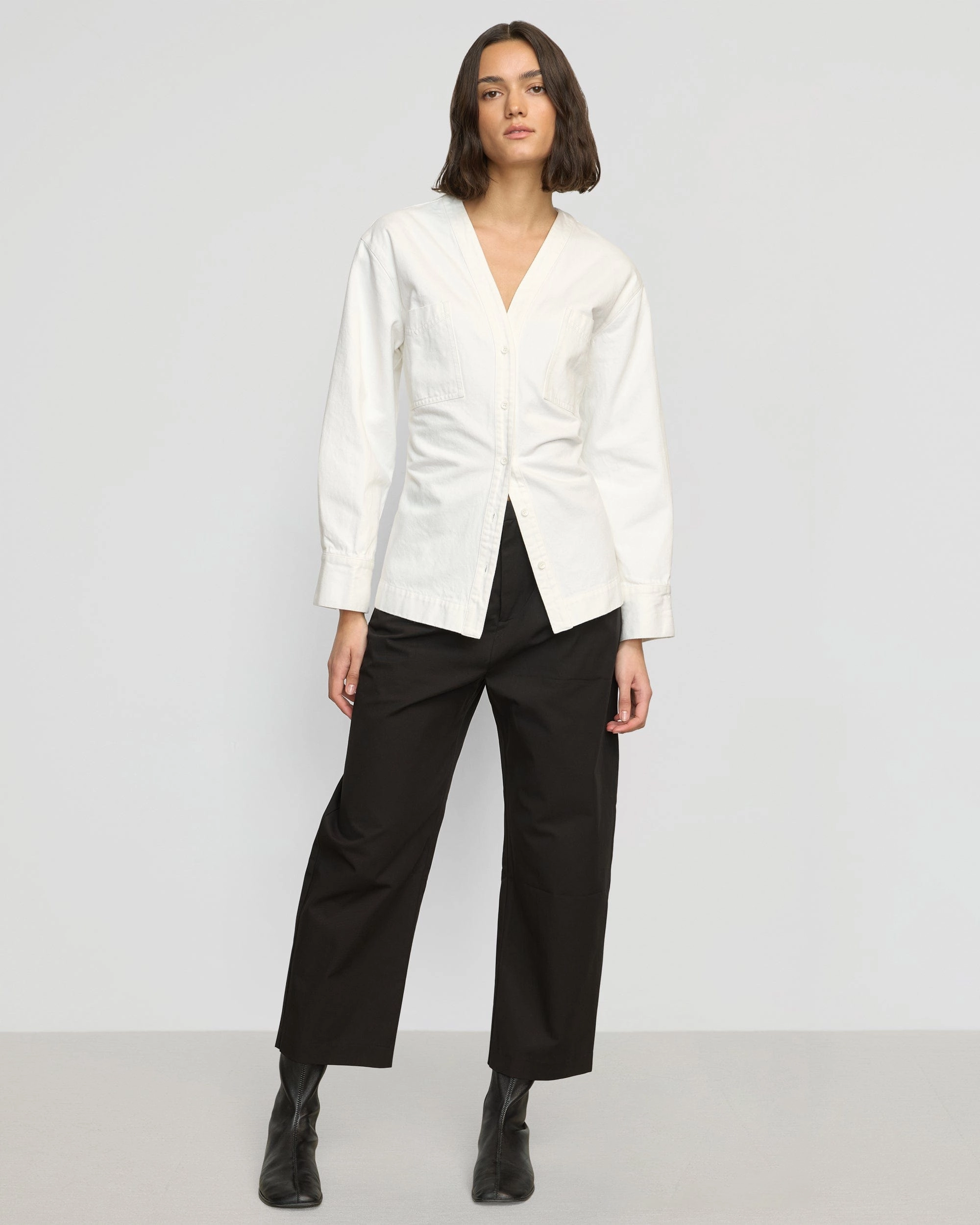 Emmett Structured-Sleeve Denim Jacket