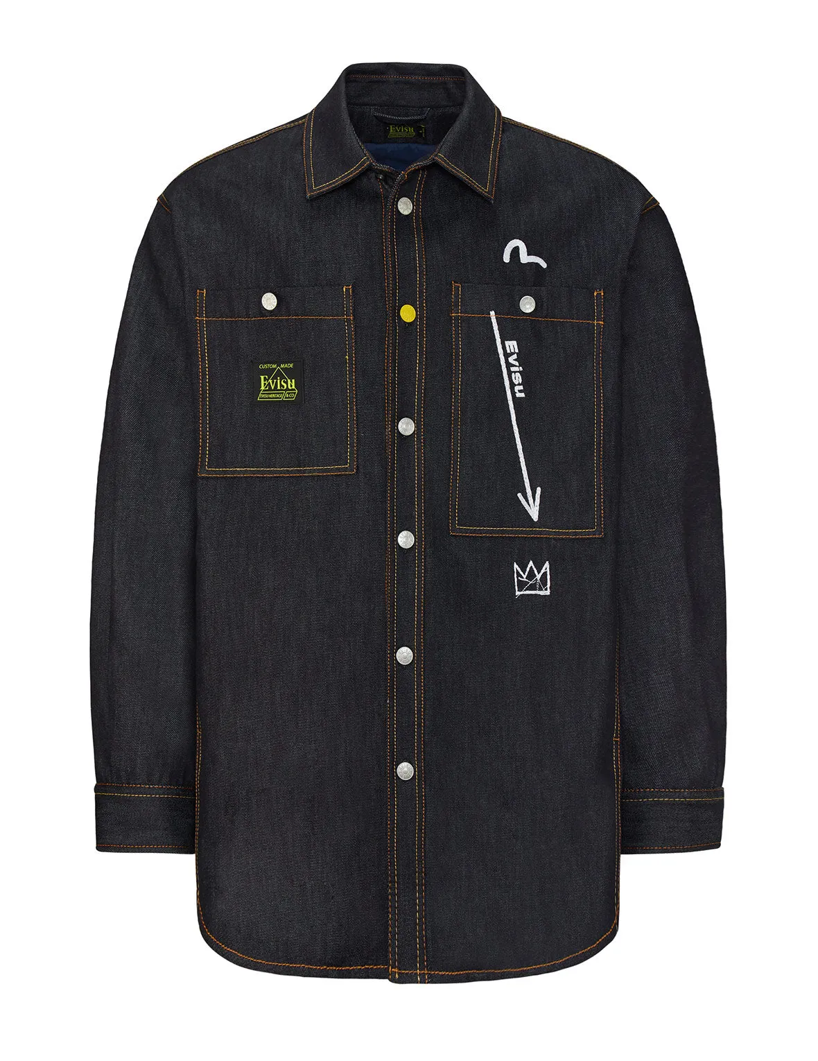 EVISU x Jean Michel Basquiat "Untitled" Denim Shirt Jacket