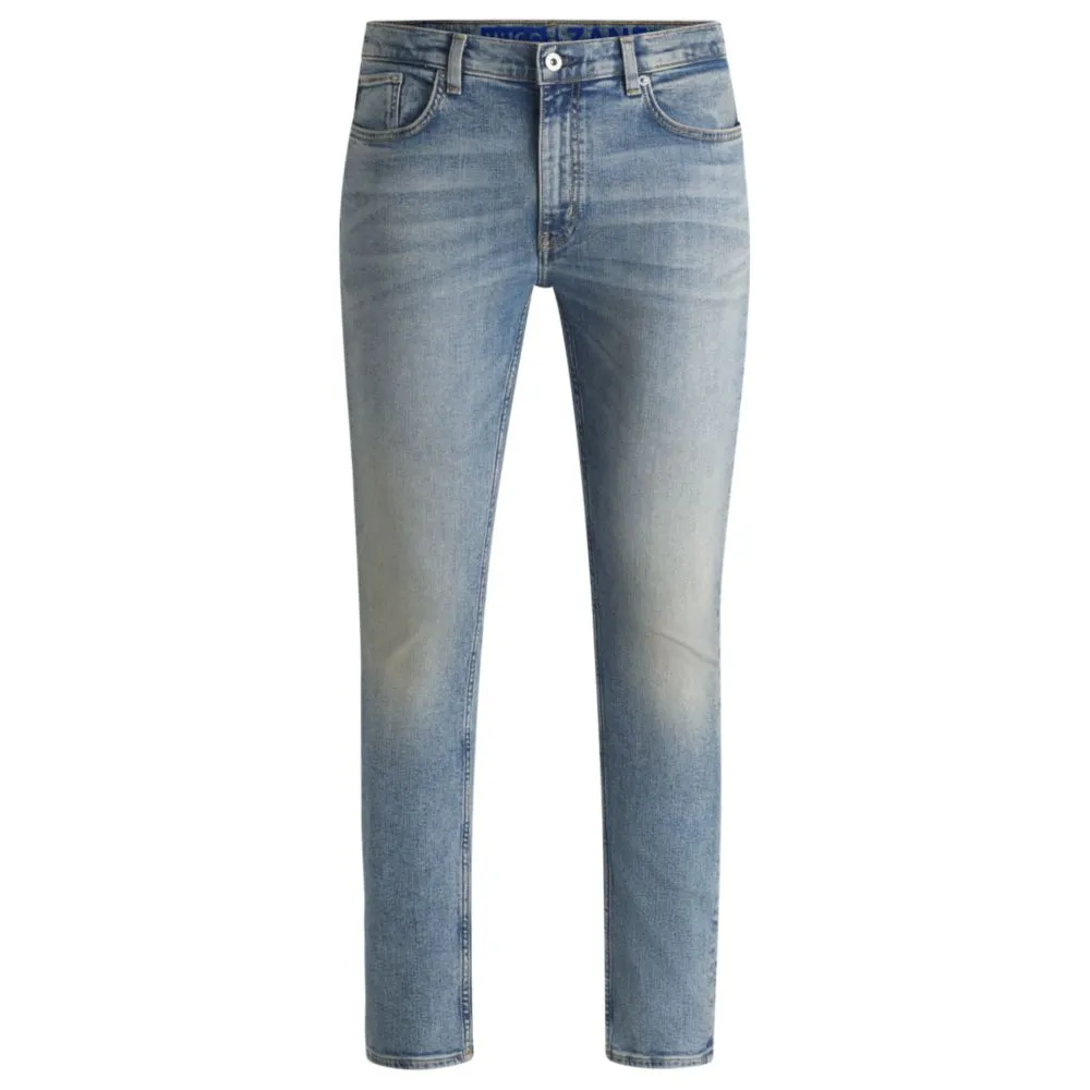 Extra-slim-fit jeans in stonewashed blue stretch denim