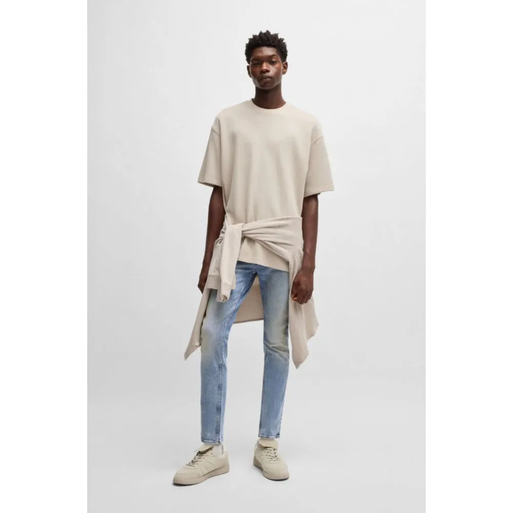 Extra-slim-fit jeans in stonewashed blue stretch denim