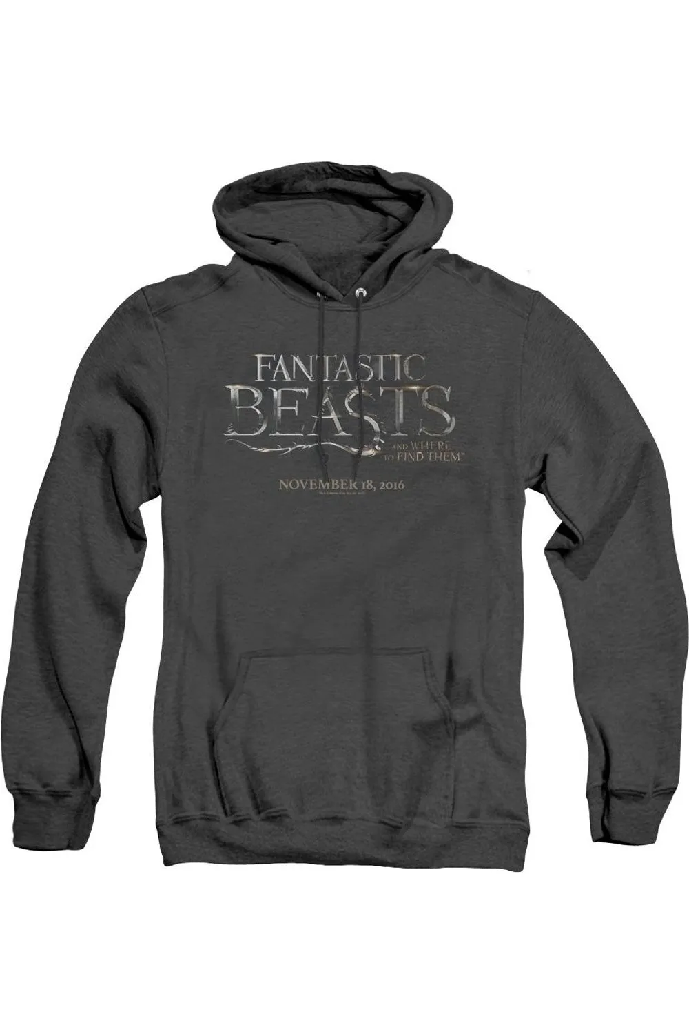 Fantastic Beasts Logo Adult Heather Hoodie / Hooded Sweatshirt