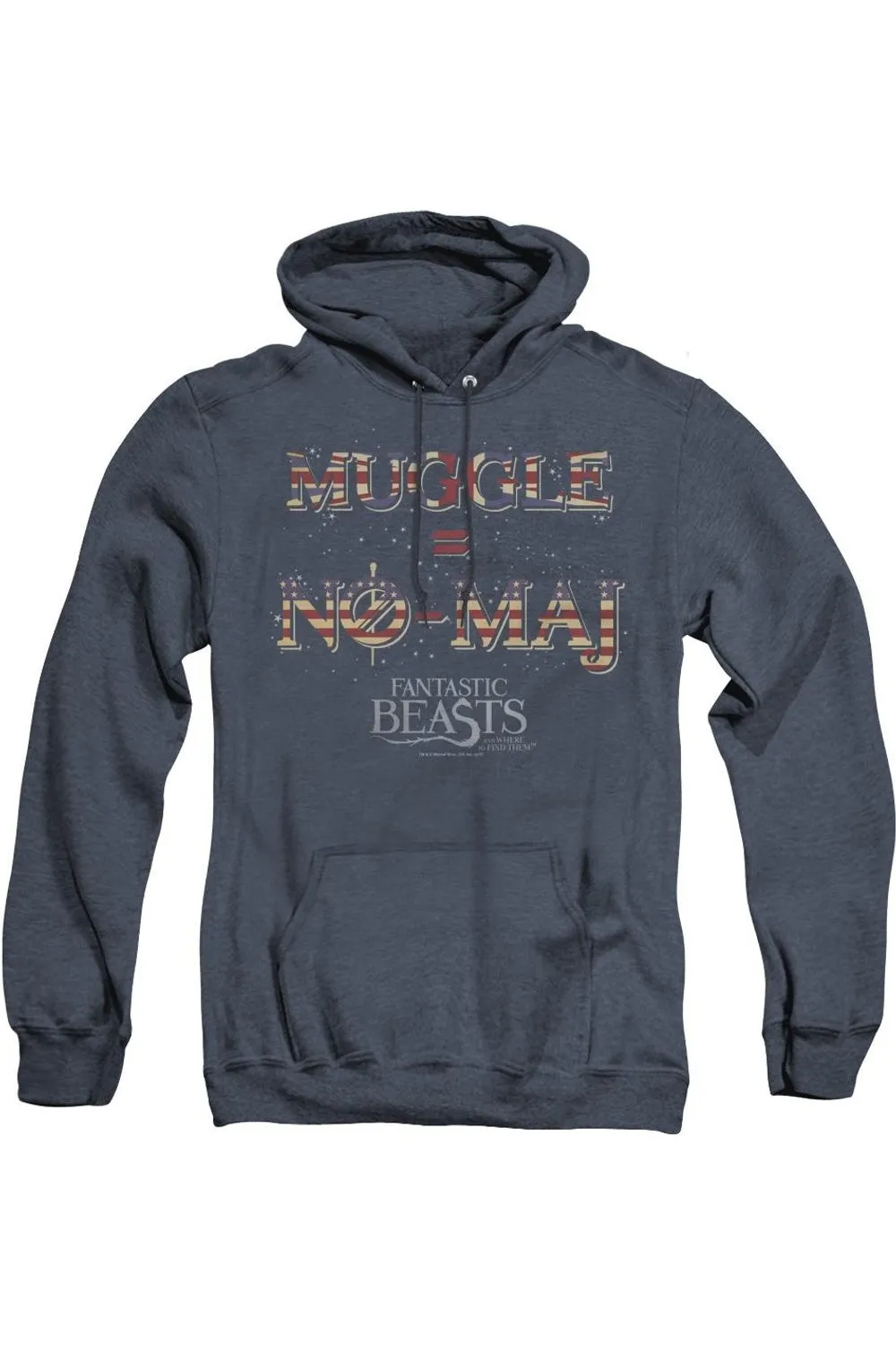 Fantastic Beasts Uk Us No Maj Adult Heather Hoodie / Hooded Sweatshirt
