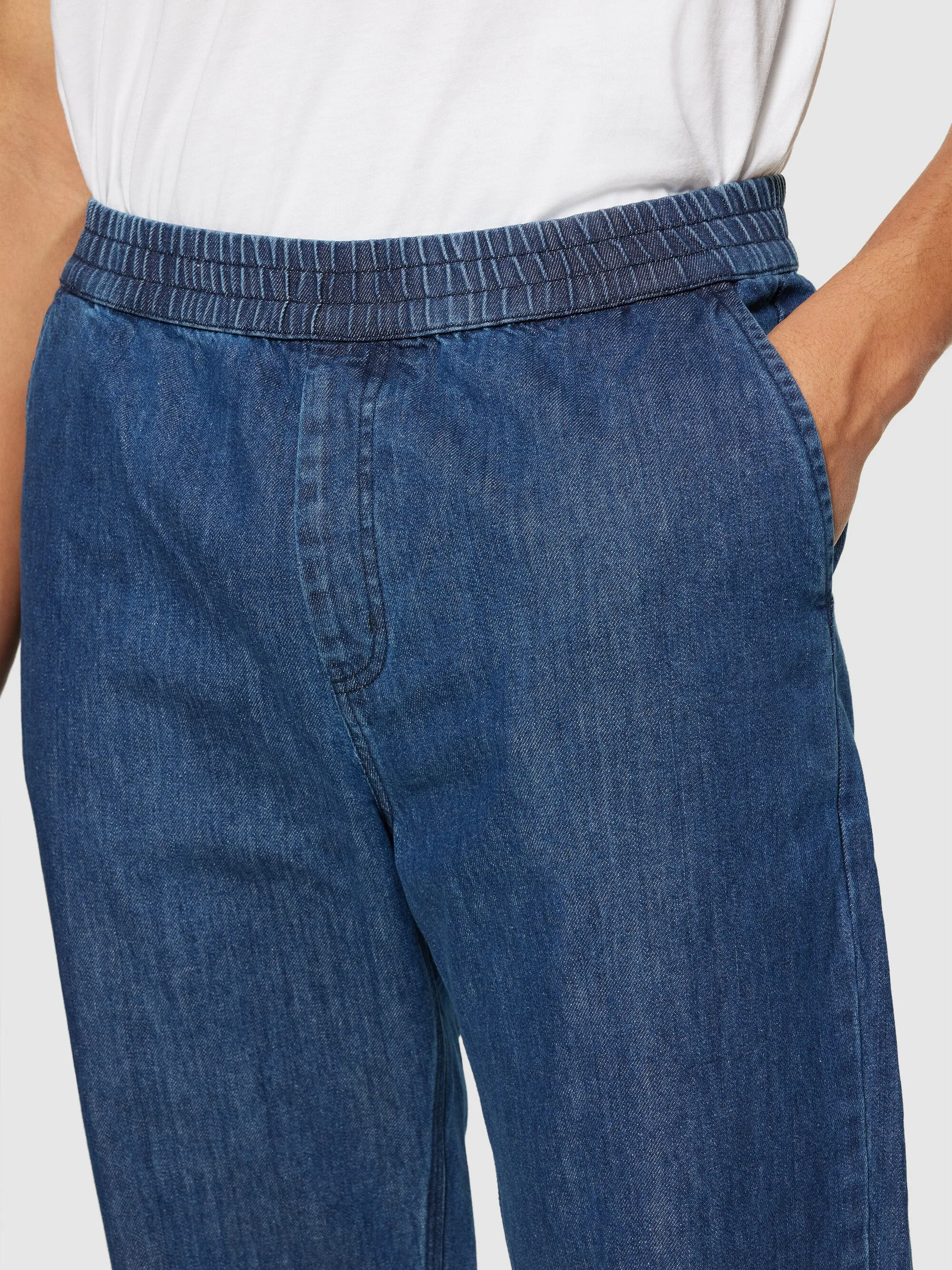 FIG loose denim pants - GOTS/Vegan - Dark Blue denim