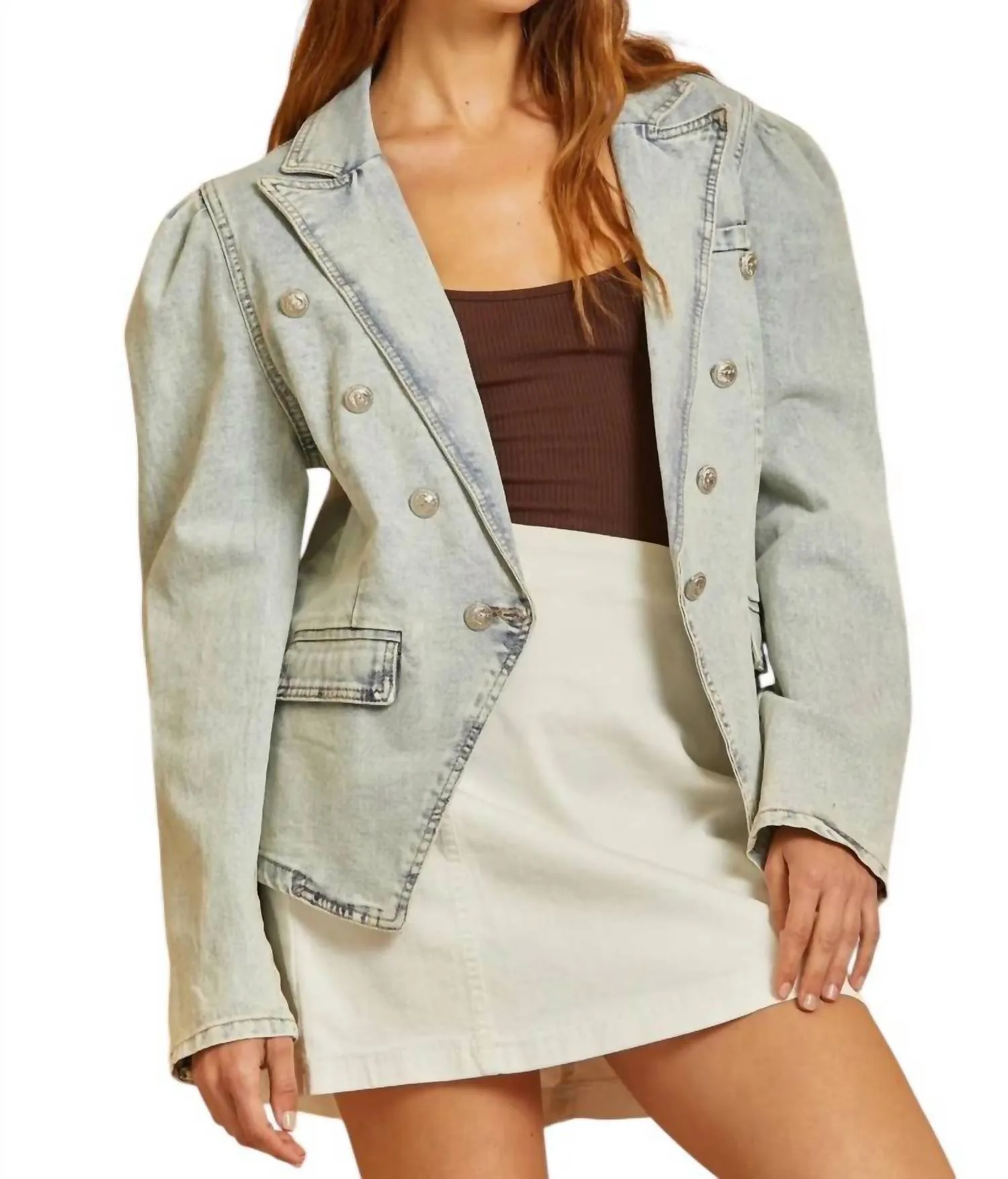 Finding A Hidden Gem Denim Blazer In Light Wash