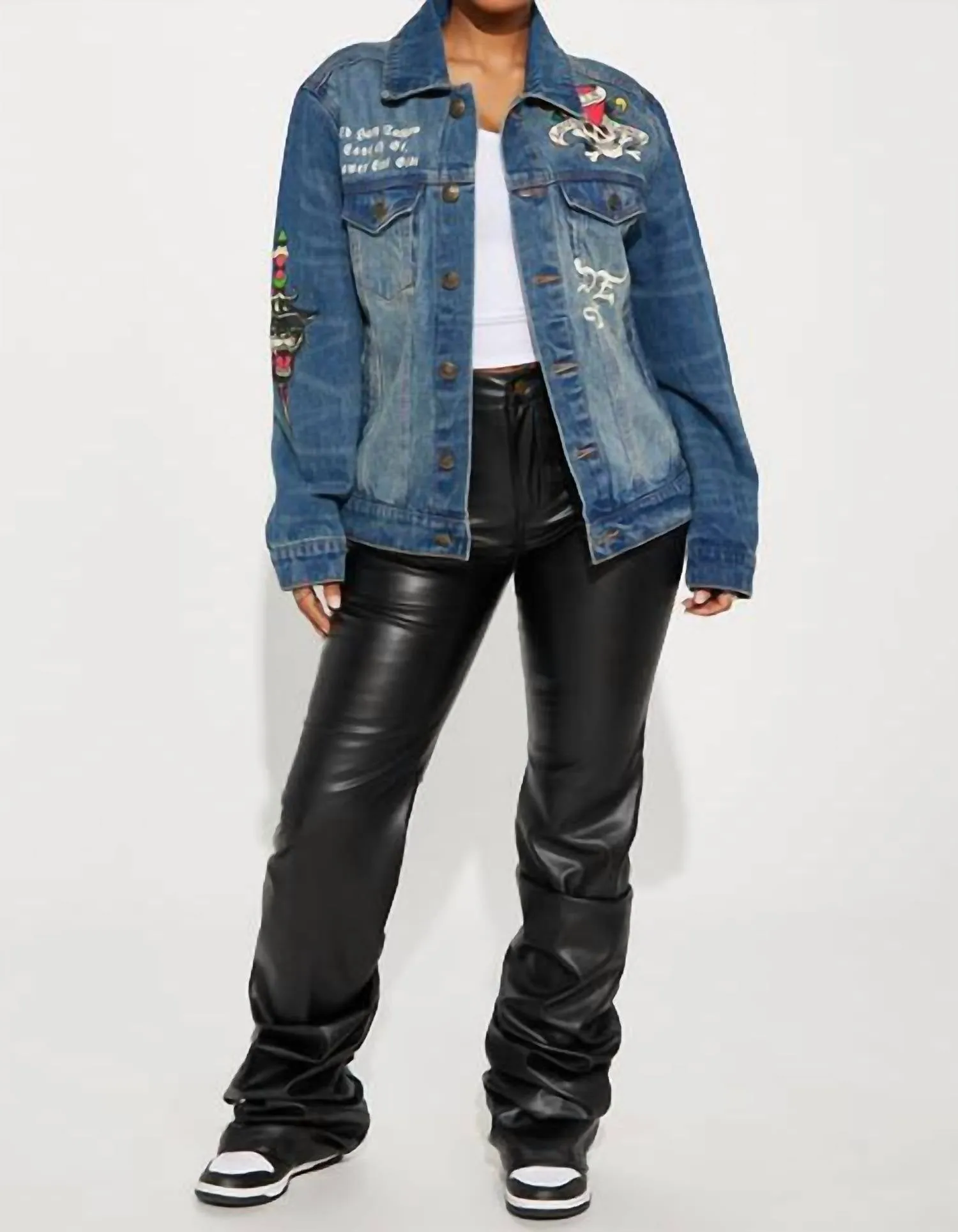 Flame Skull Denim Jacket