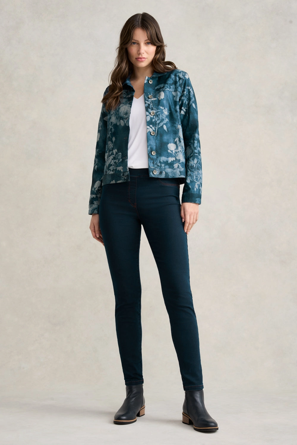 Floral Print Denim Jacket - Floral Denim