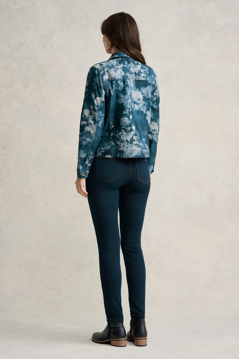 Floral Print Denim Jacket - Floral Denim