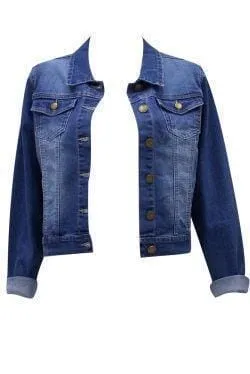 Forget Me Not Cropped Dark Denim Jacket