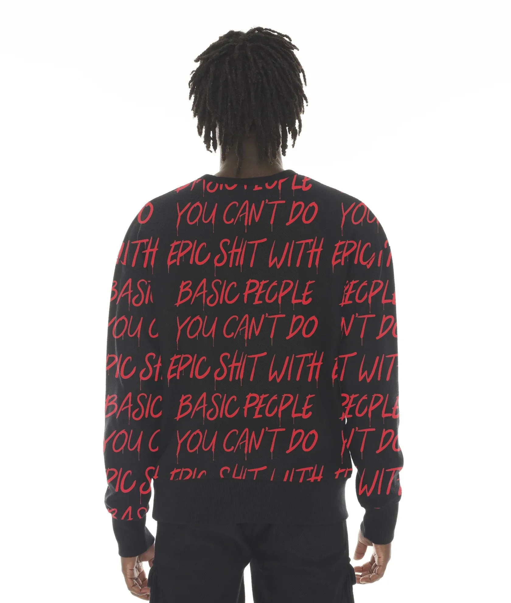 French Terry Crewneck Sweatshirt "Cant Do Epic Shit"Â In Black