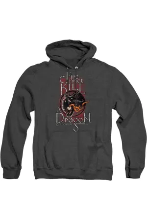 Game Of Thrones Fire Cannot Kill A Dragon Adult Heather Hoodie / Hooded Sweatshirt