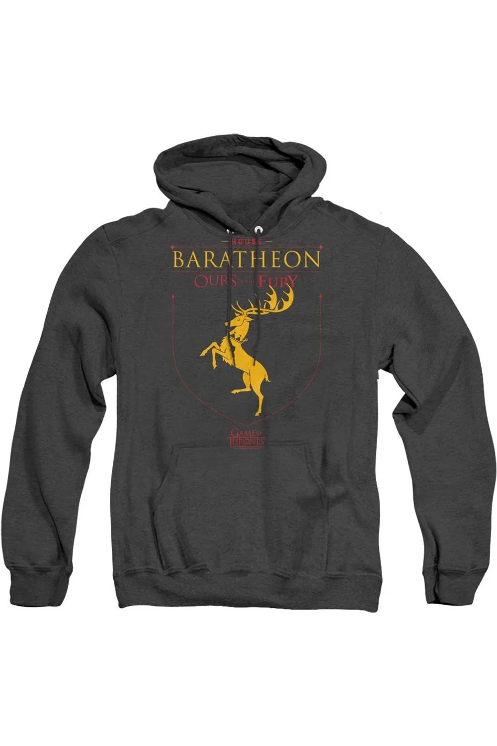 Game Of Thrones House Baratheon Sigil Adult Heather Hoodie / Hooded Sweatshirt