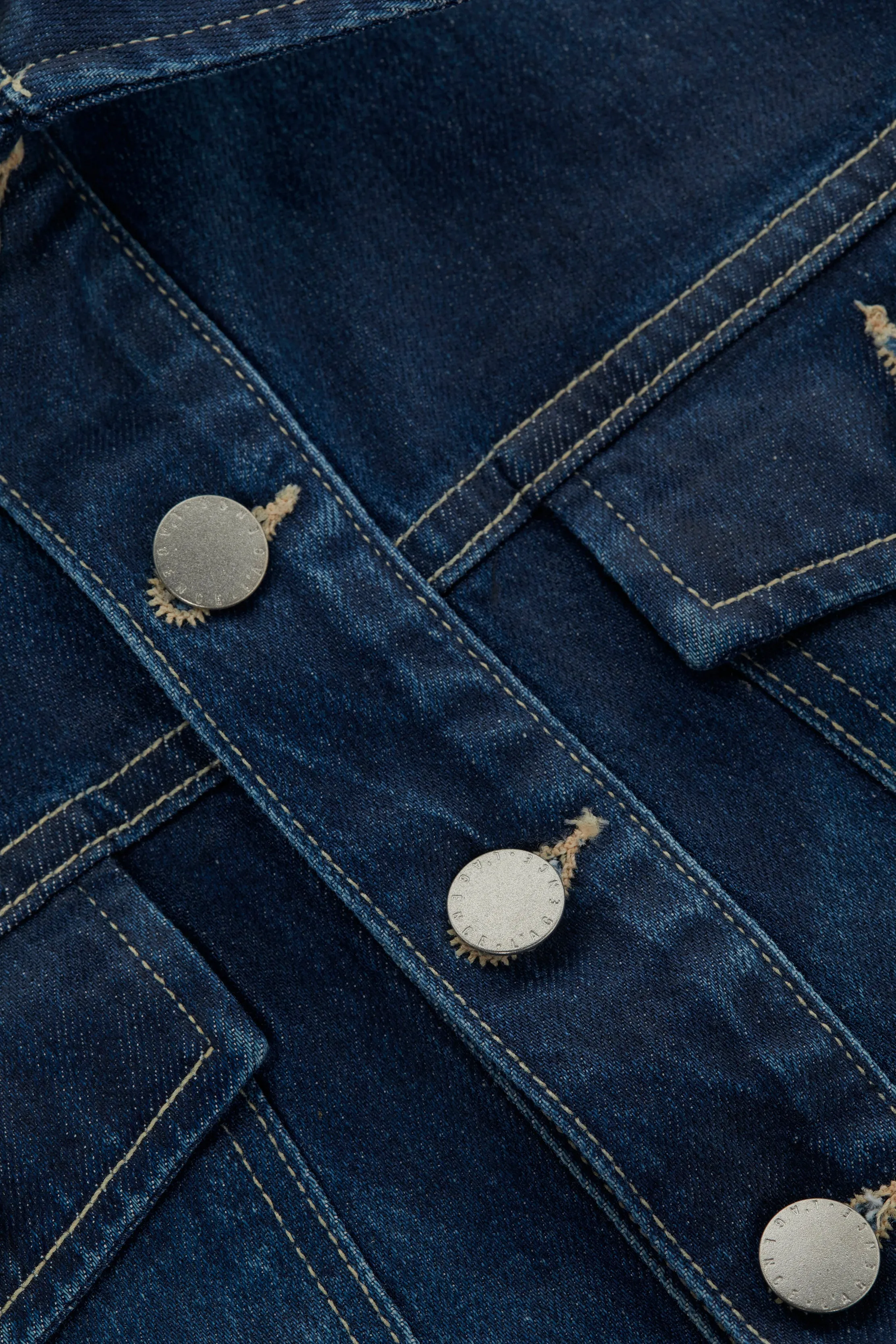 Genevie Coated Cropped Denim Jacket