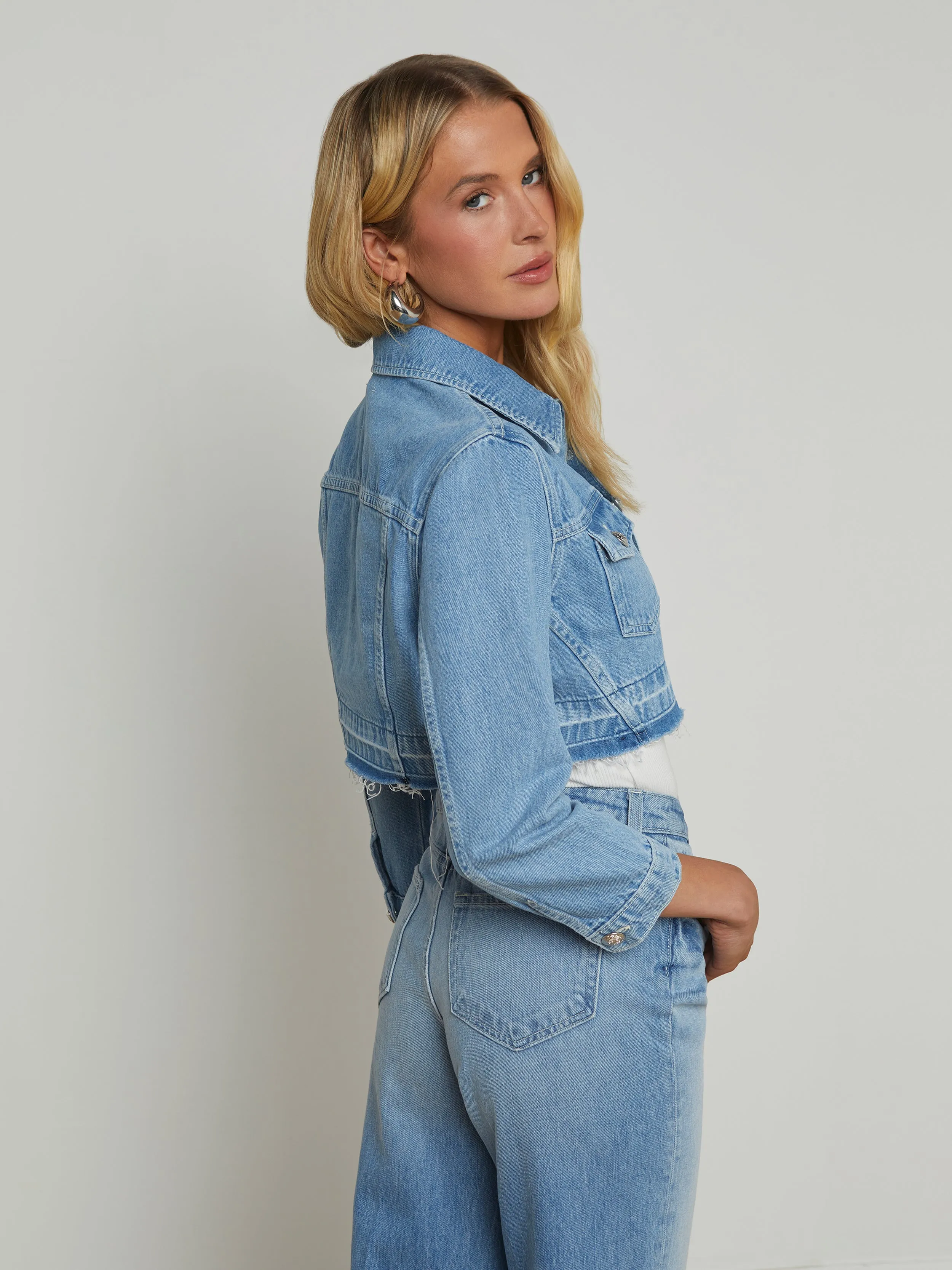 Genevie Cropped Denim Jacket