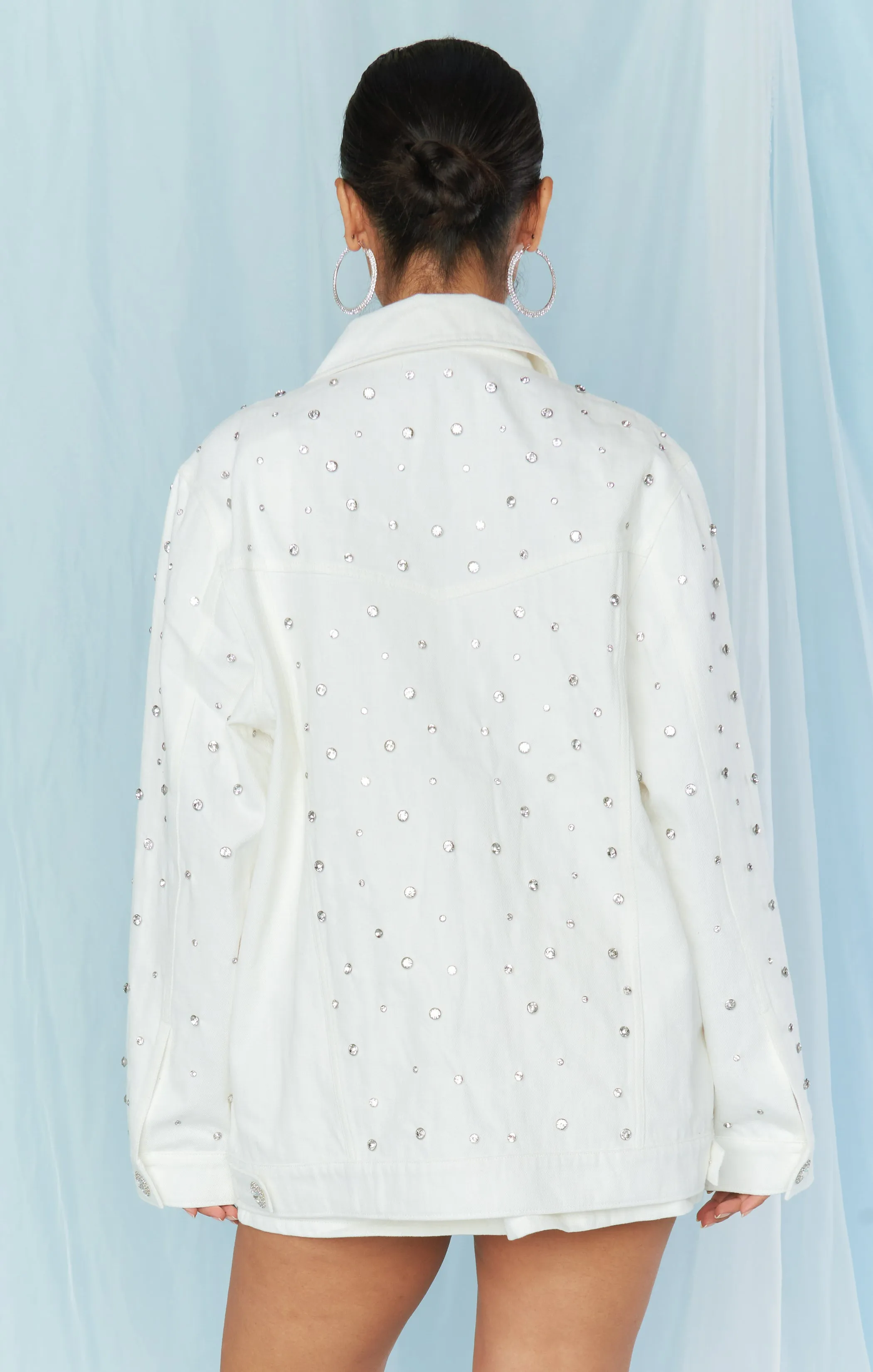 Getting Hitched Jacket ~ Rhinestone White Denim