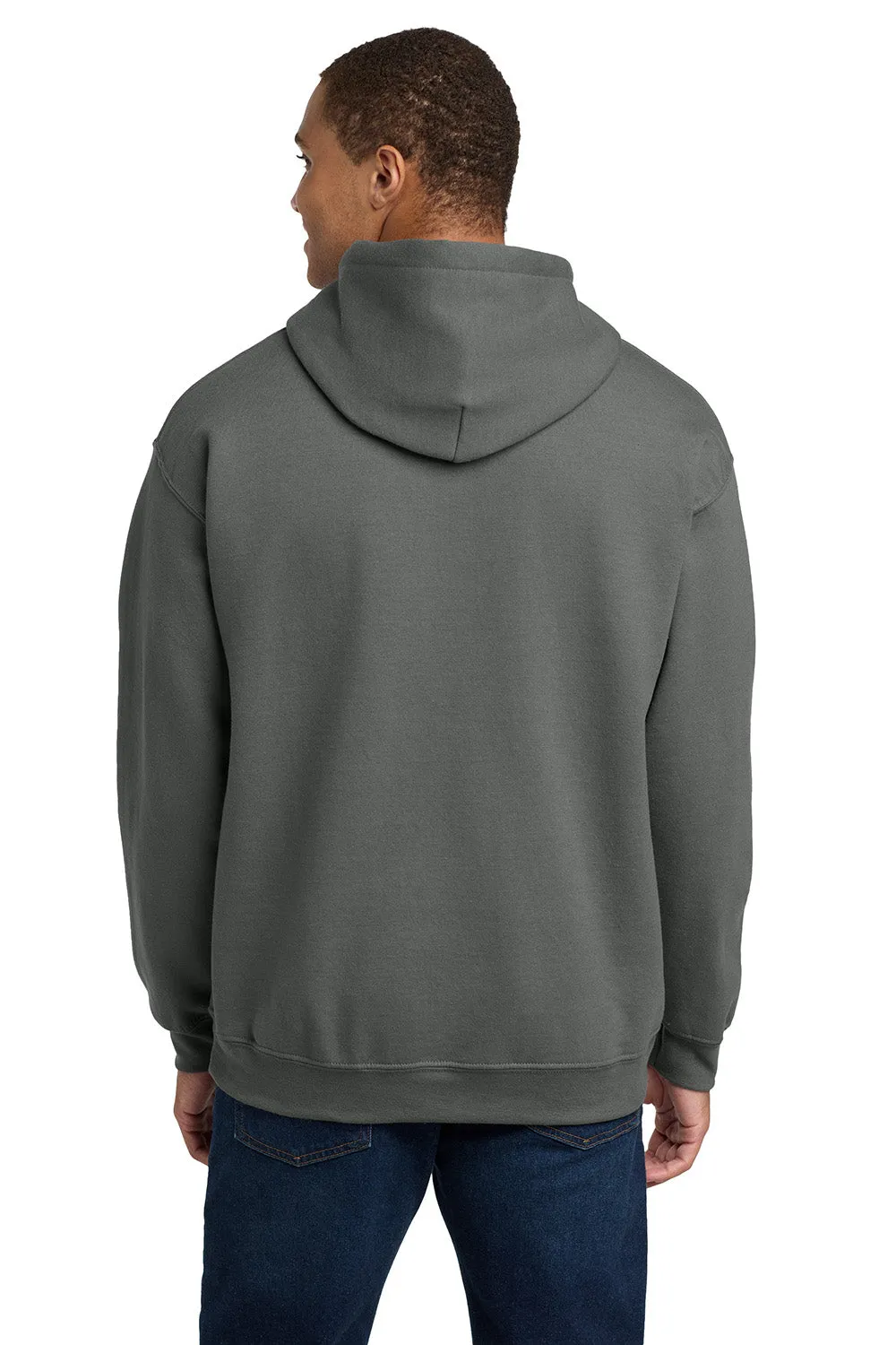 Gildan Mens Pill Resistant Hooded Sweatshirt Hoodie w/ Pouch Pocket - Charcoal Grey
