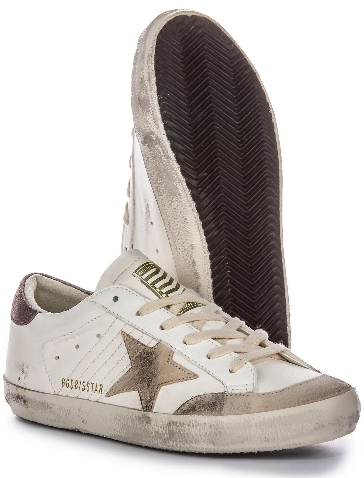 Golden Goose Super Star Pens In White Beige For Women Shoes Golden Goose
